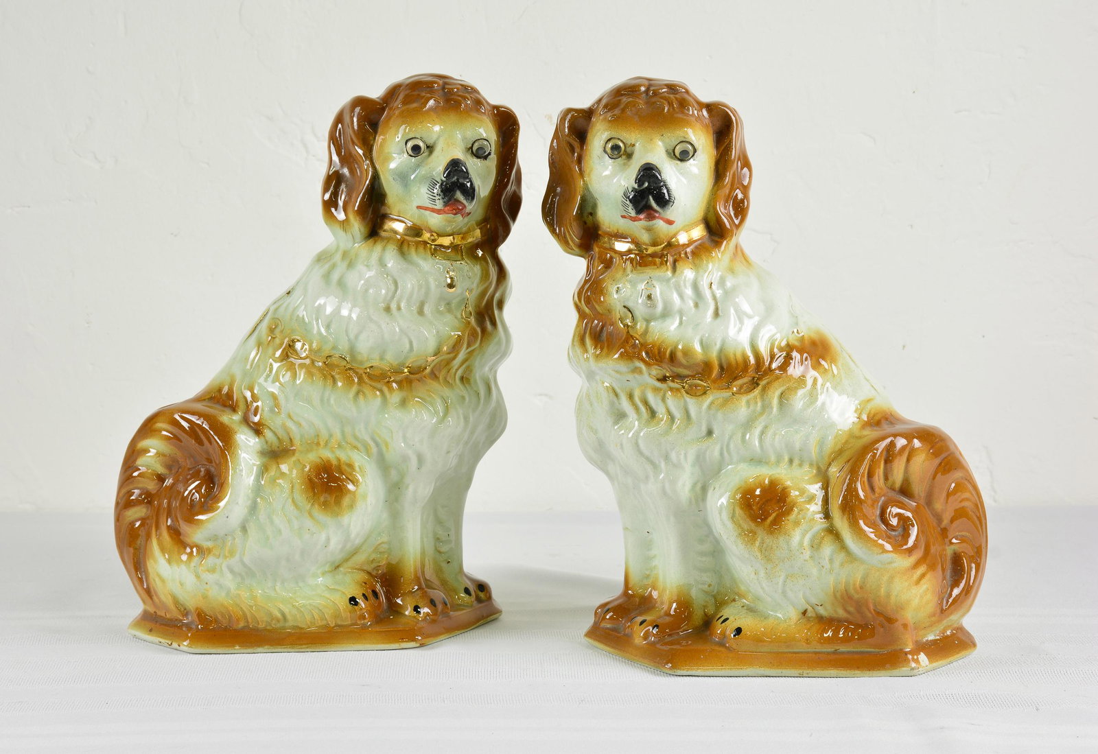Pair Of Victorian Scottish Boness Dog Figures: Pair of Victorian Scottish Boness Dog Figures - 14 in tall x 9 x 6