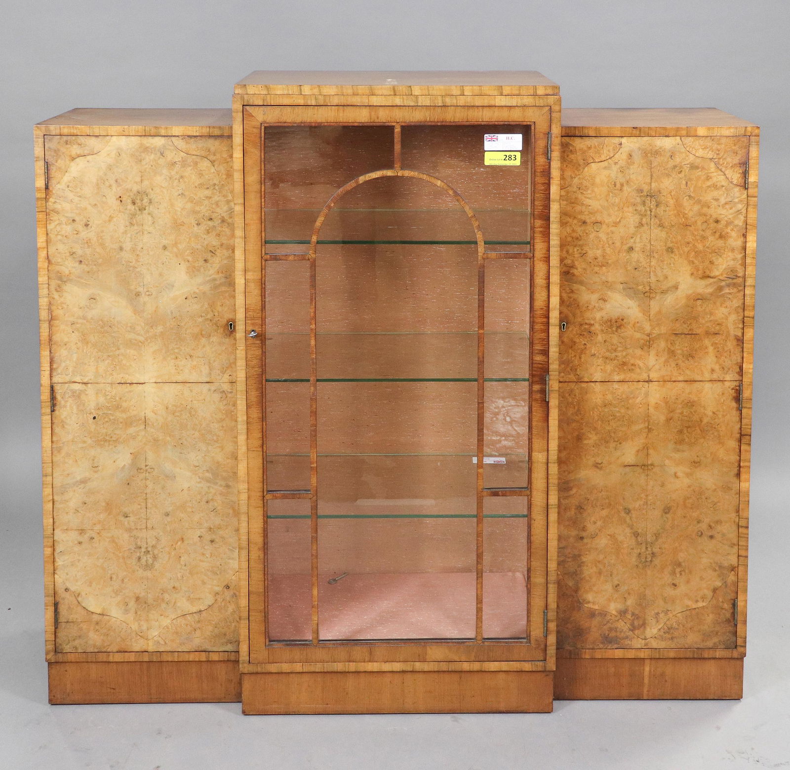 Deco Style Walnut Display / China Cabinet (1 of 5)