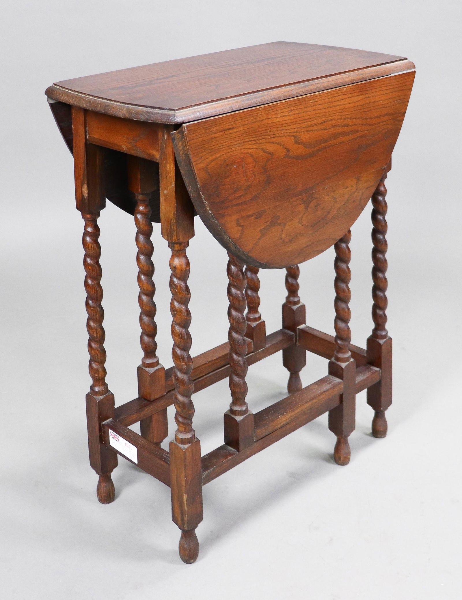 British Small Oak Barley Twist Drop Leaf Table (1 of 4)