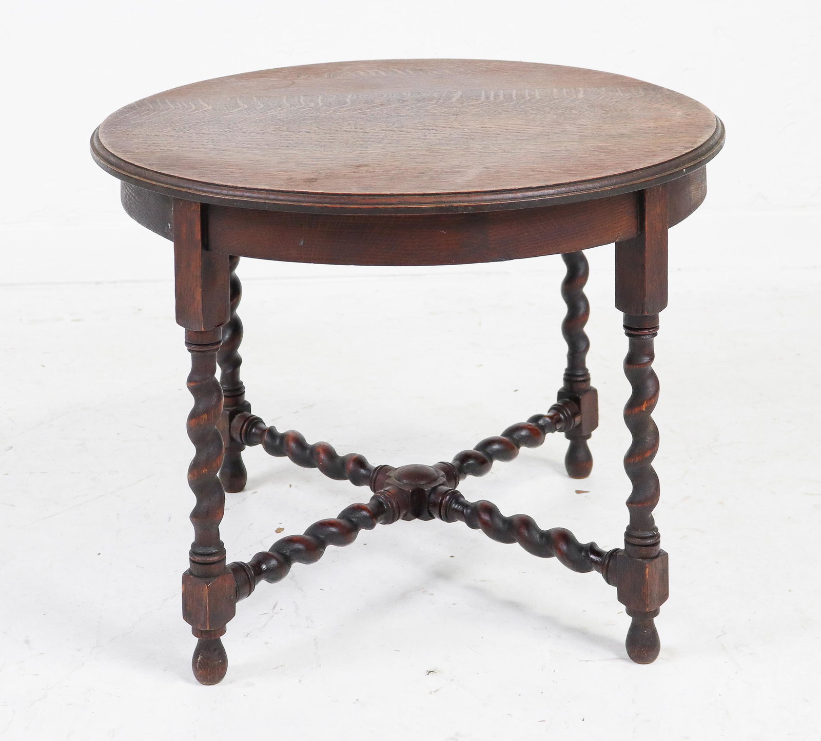 British Oak Small Barley Twist Round Coffee Table (1 of 3)