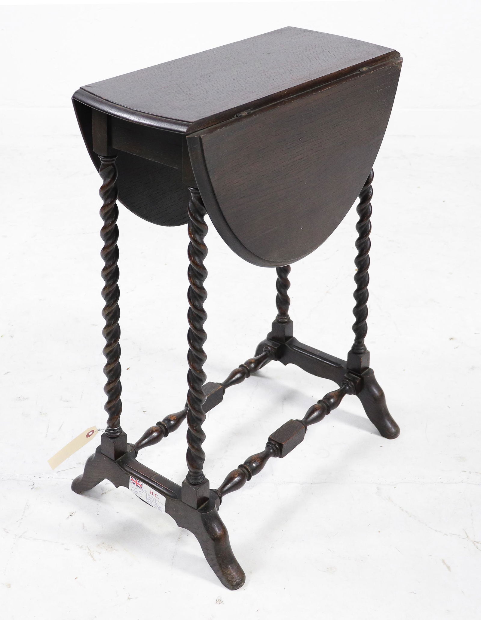 British Small Oak Barley Twist Drop Leaf Table (1 of 4)