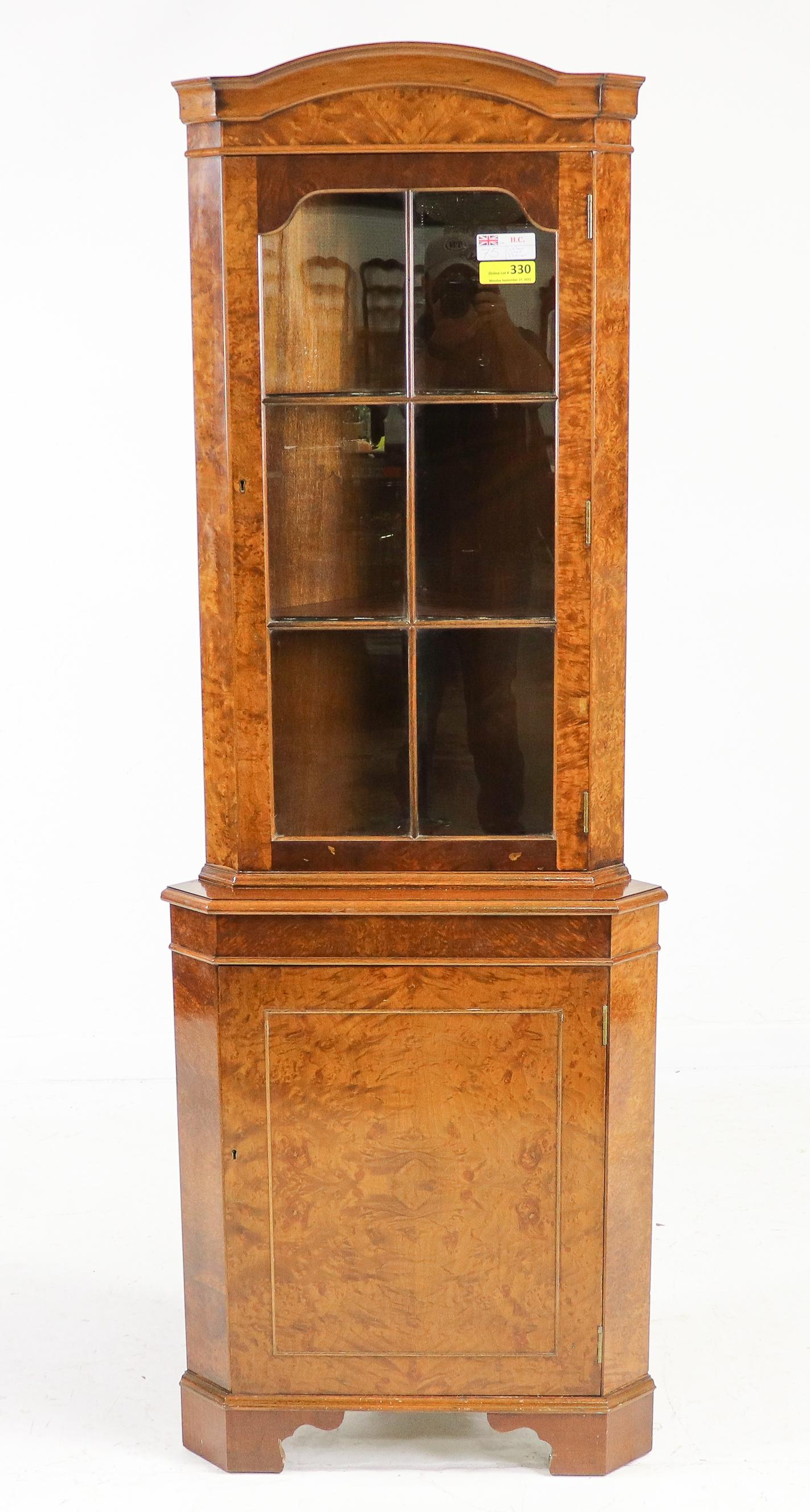 British Walnut Corner Cabinet / Cupboard (1 of 4)