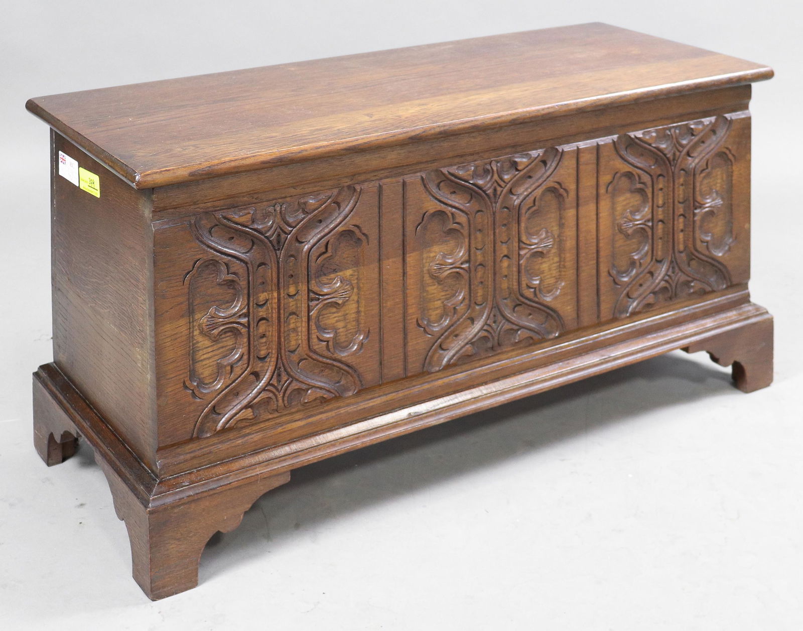 British Carved Oak Trunk / Coffer (1 of 4)