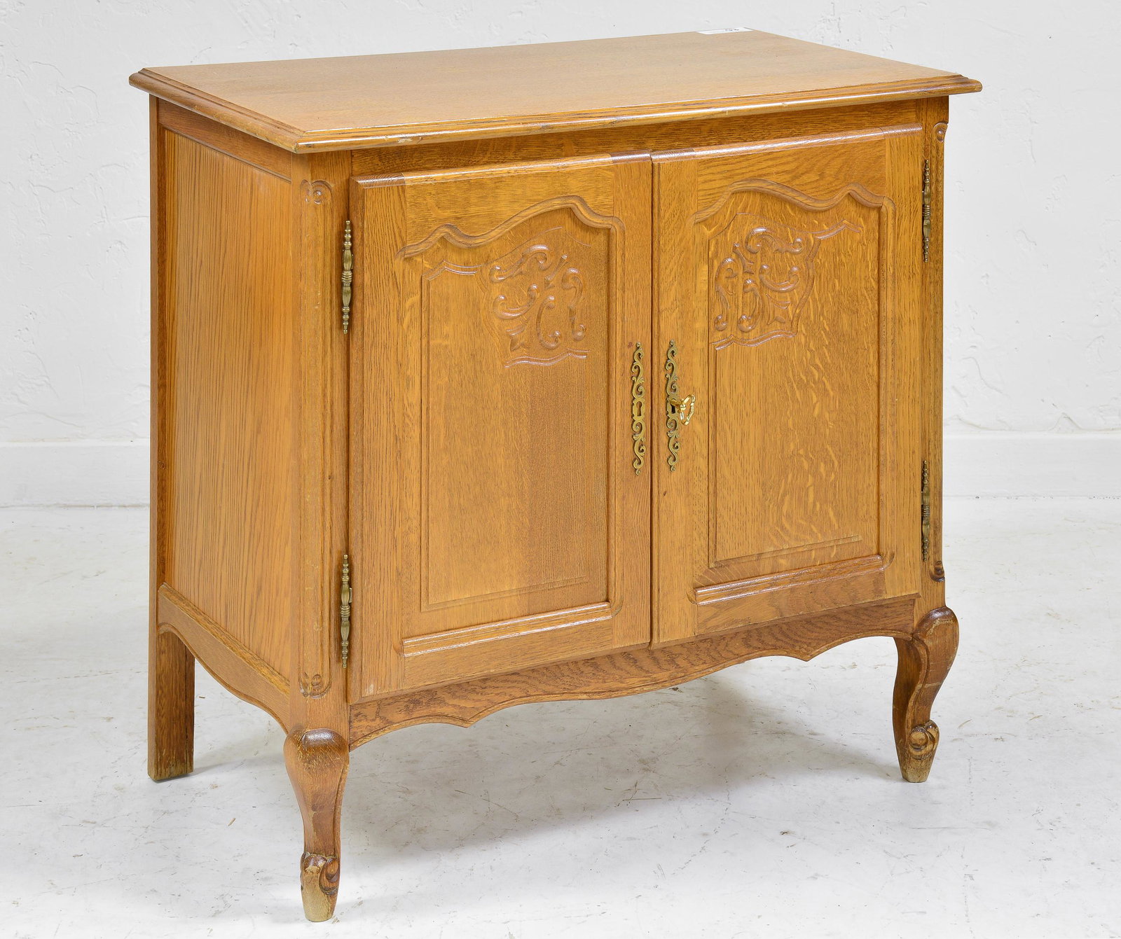 Louis XV Style Oak 2 Door Cabinet (1 of 4)