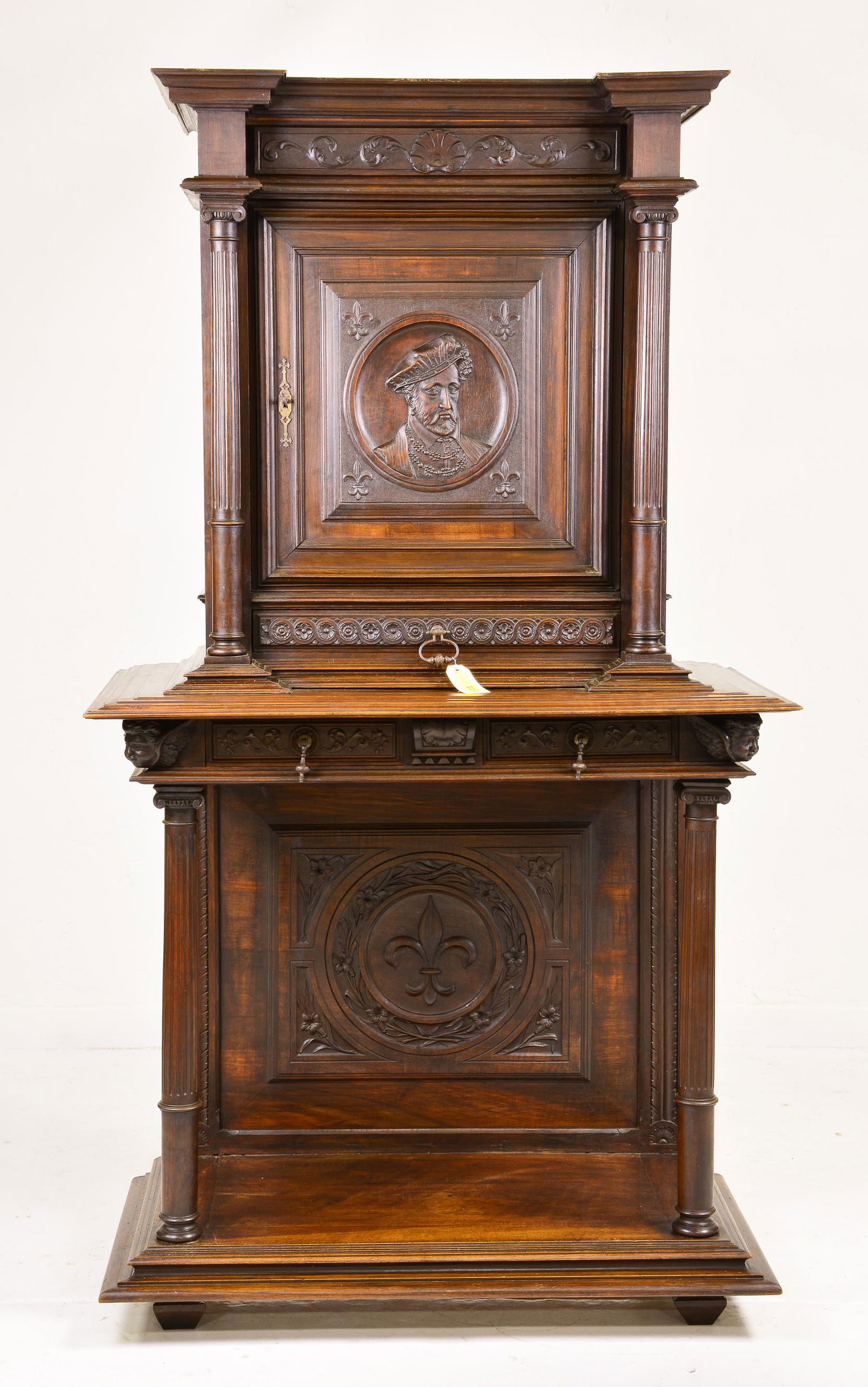 Louis XVI Style Carved Credence Cupboard (1 of 8)