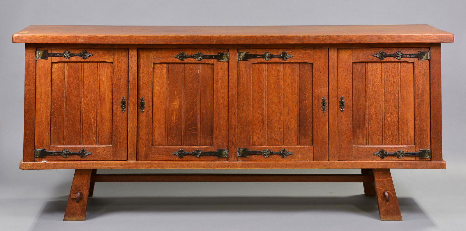 Rustic Oak Server / Sideboard with Iron Hinges (1 of 7)