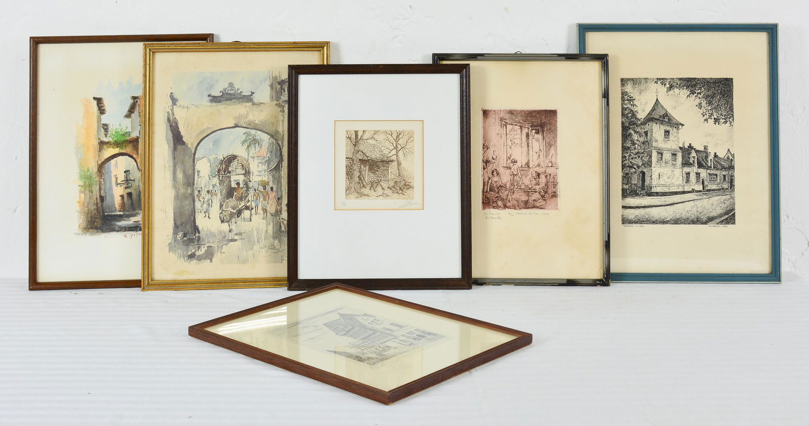 6 Framed Lithographs / Watercolor / Drawing (1 of 7)