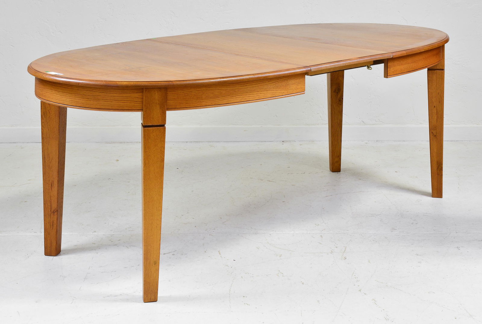 European Oval Oak Table with Leaf (1 of 3)