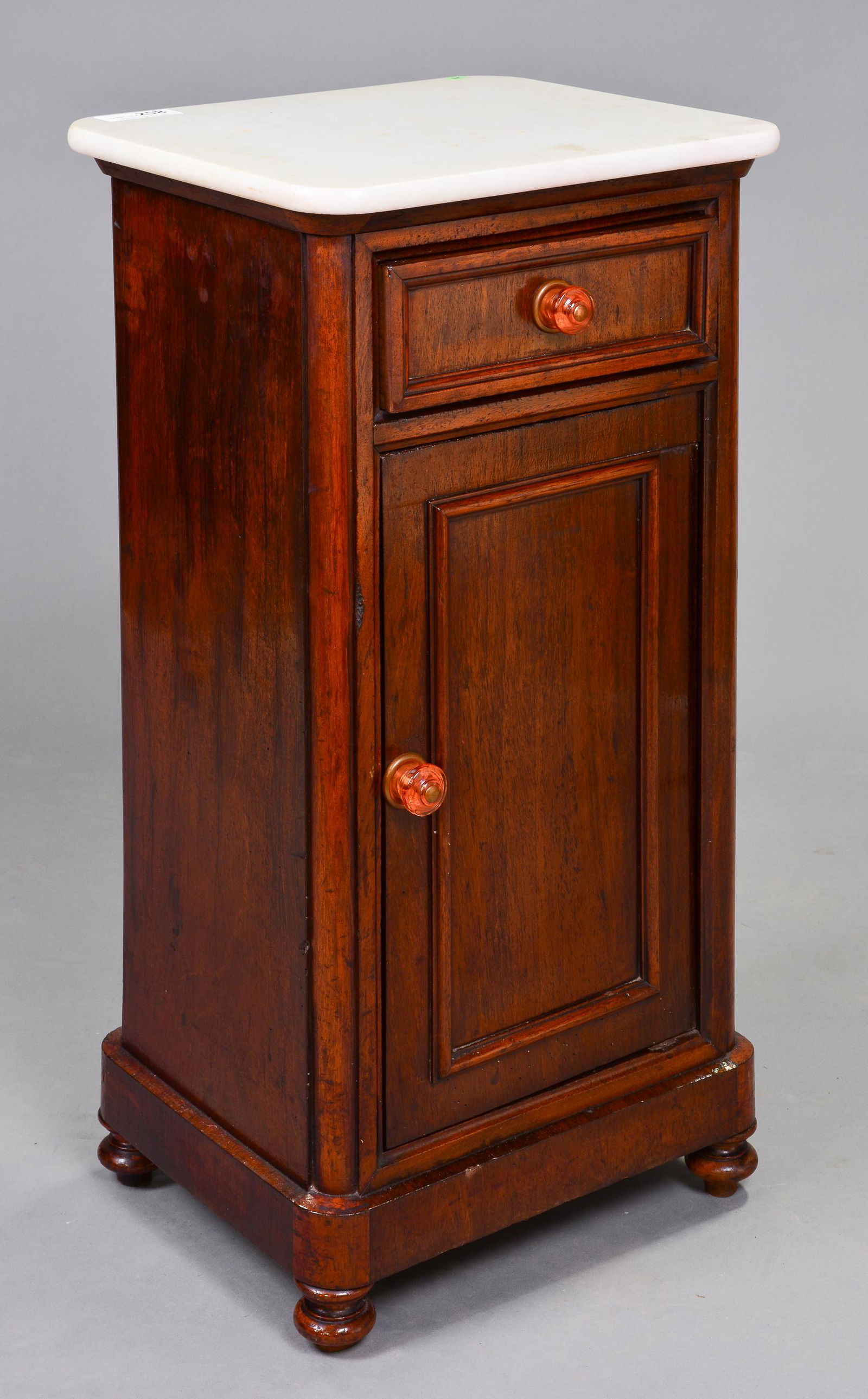 Louis Philippe Style White Marble Top Nightstand (1 of 3)