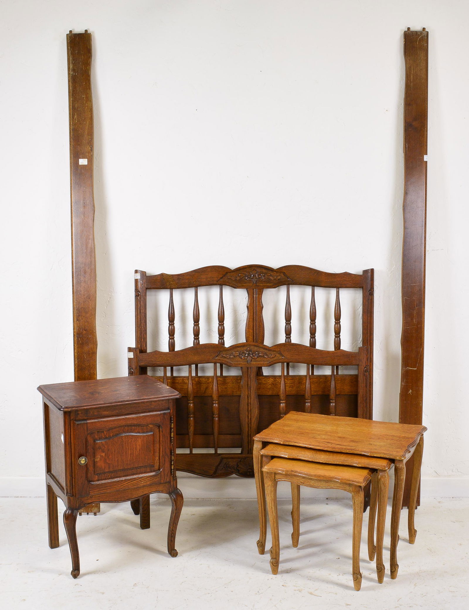 Country French Style Bed, Nightstand & Nesting Tables (1 of 5)