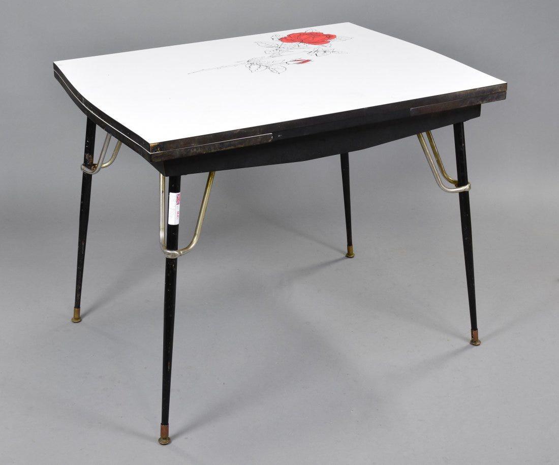 Mid Century Modern Laminate table with Rose Motif (1 of 4)