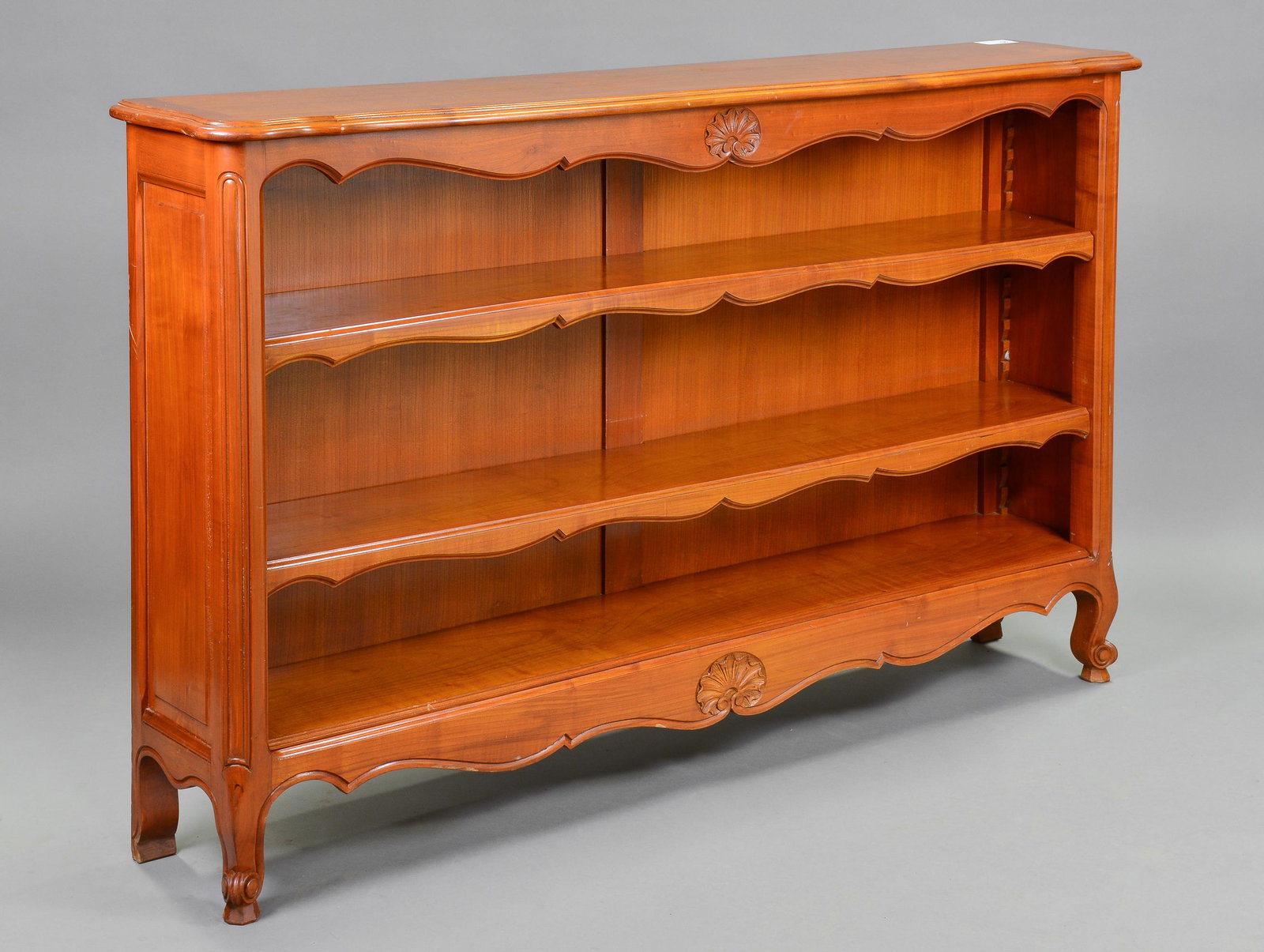 Louis XV Style Long Narrow Open Bookshelf (1 of 4)