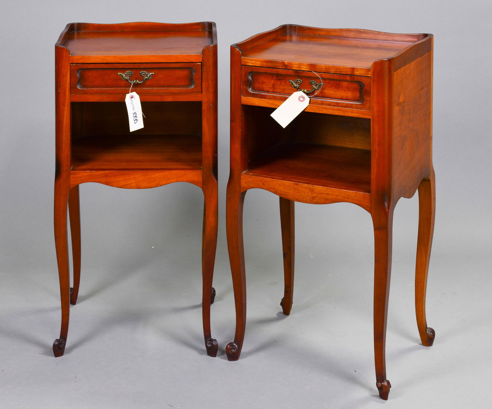 2 Louis XV Style Tables / Nightstands in Cherry (1 of 3)