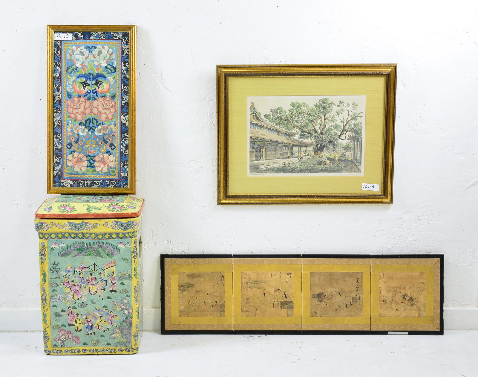 4pcs - 4 Panel Asian Art, 2pcs Art & Porcelain Asian (1 of 7)