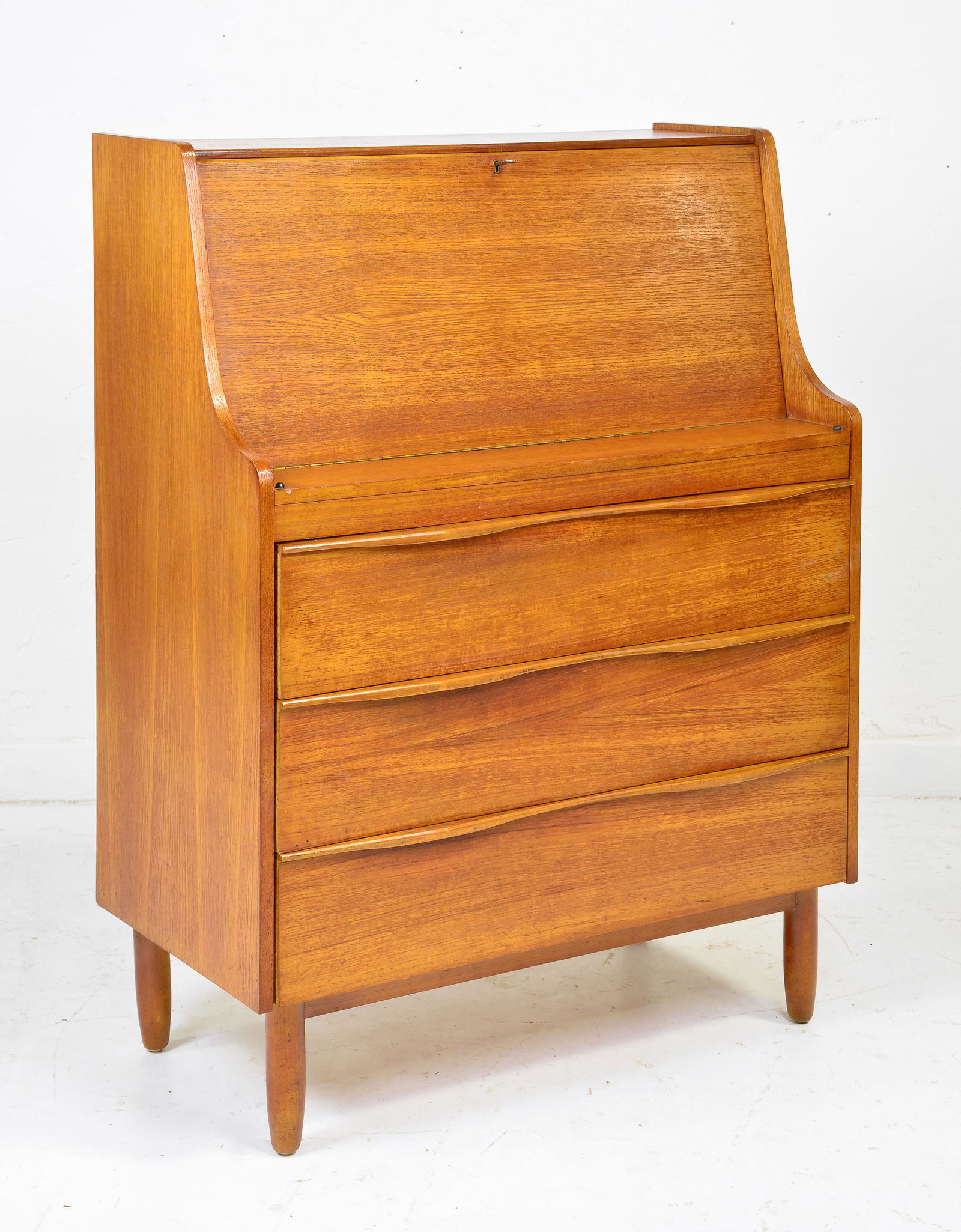 Mid Century Drop Front Desk - Folded Handles (1 of 7)