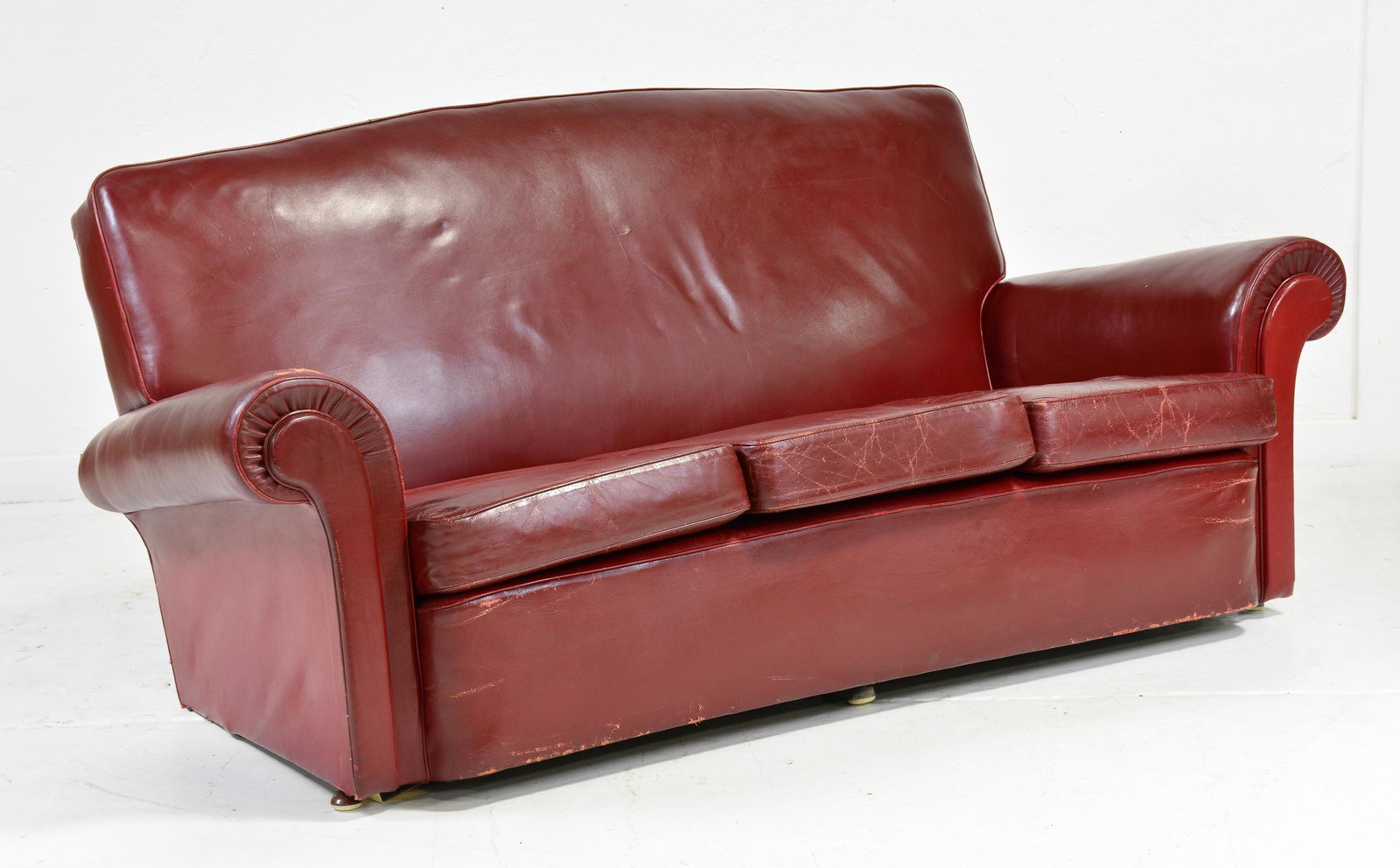 Vintage Red 3 Seater Sofa (1 of 7)
