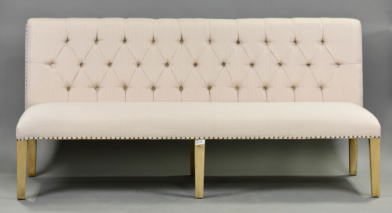 New Item, Large High Back Button Tufted Bench (1 of 5)