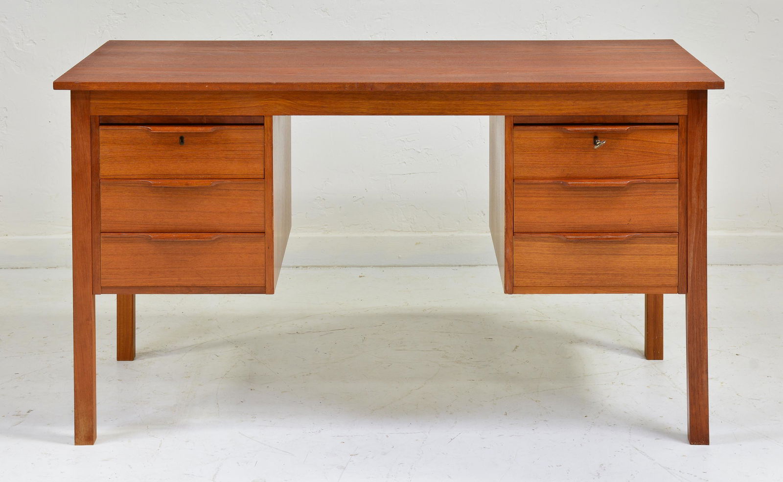 Mid Century Modern 6 Drawer Executive Desk in Teak #2 (1 of 9)