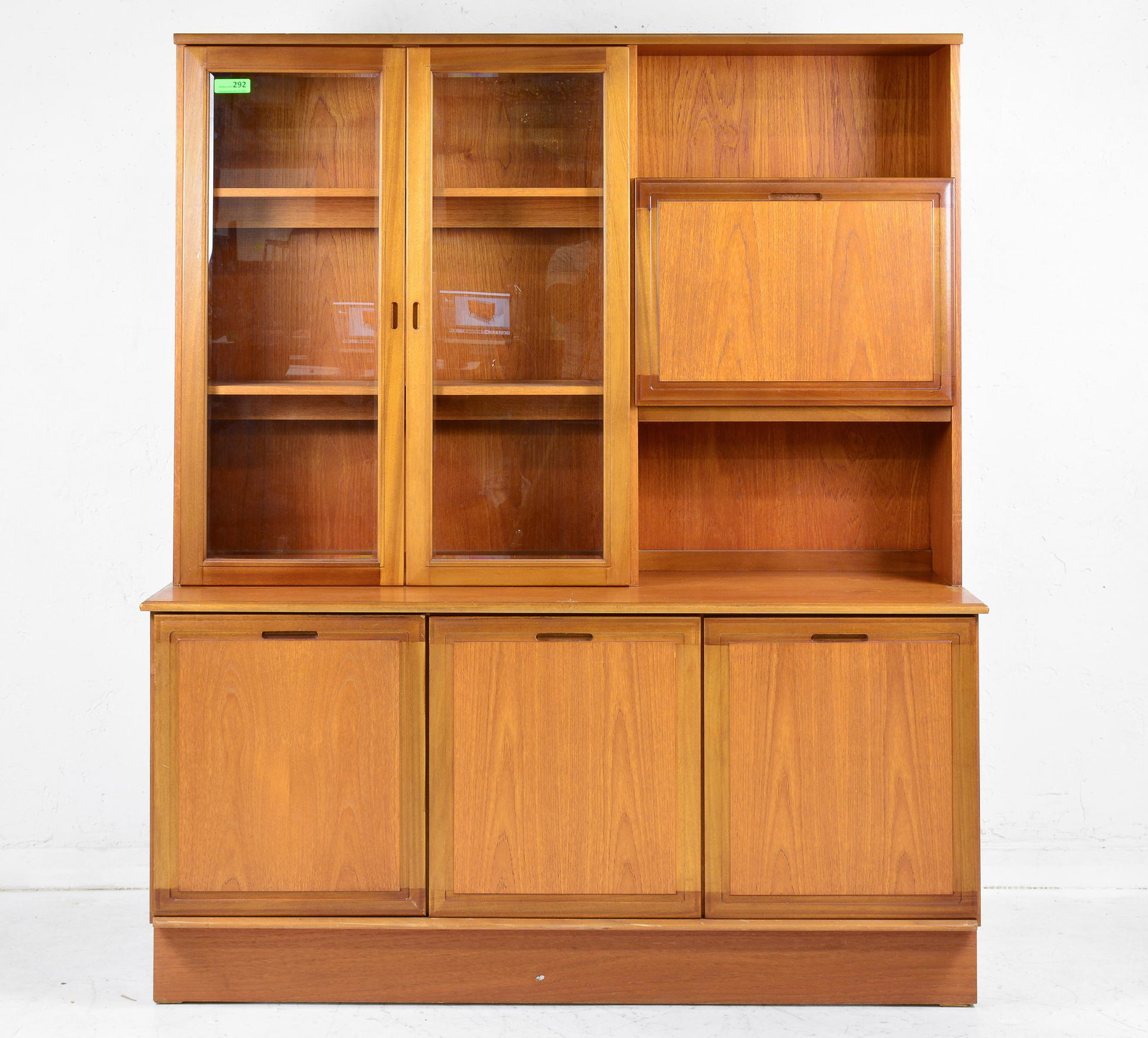 Mid Century Modern Cocktail Cabinet: Danish Modern Style Cocktail Cabinet / Bookcase - 71 in tall x 60 x 21