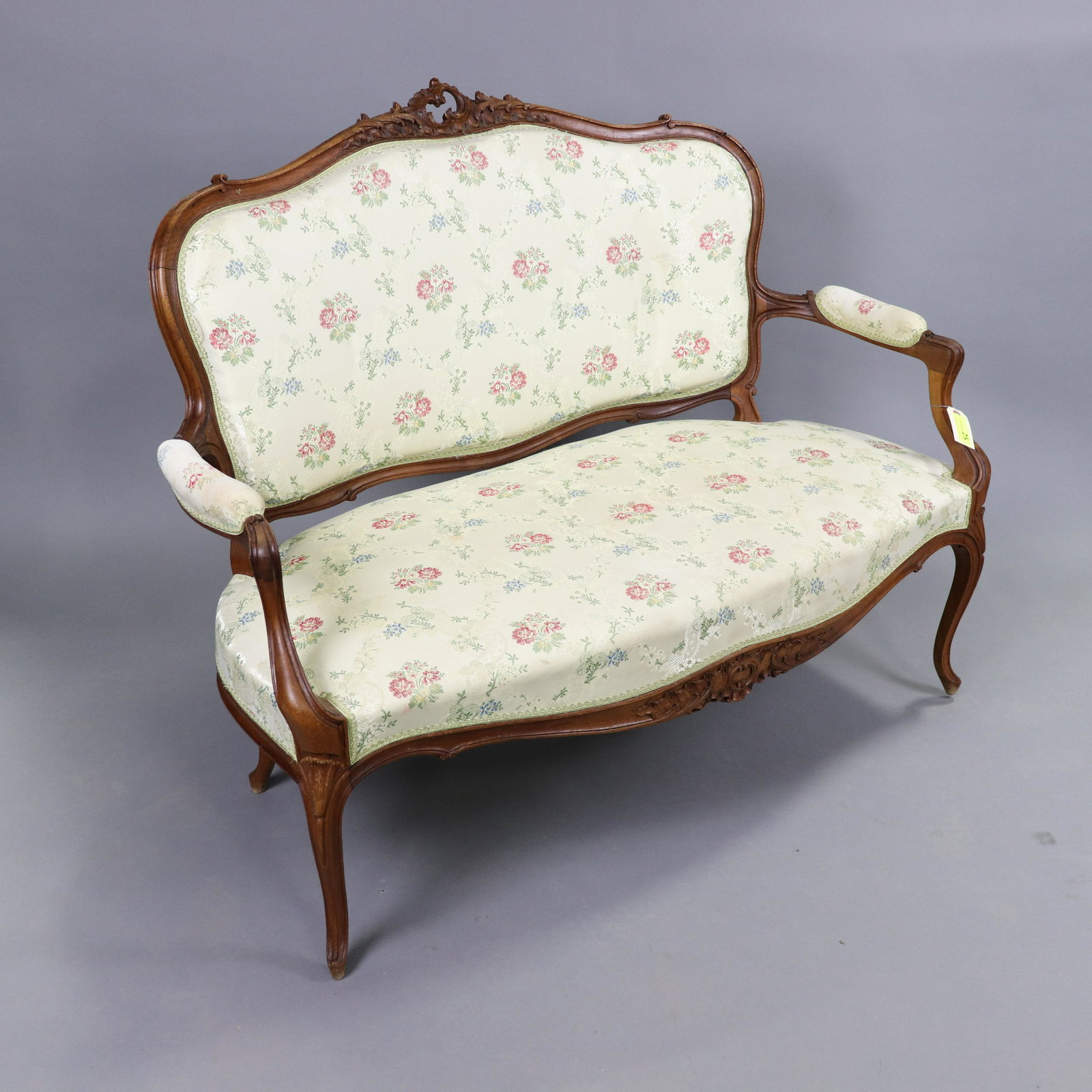 French Louis XV Rocaille Style Upholstered Settee (1 of 6)