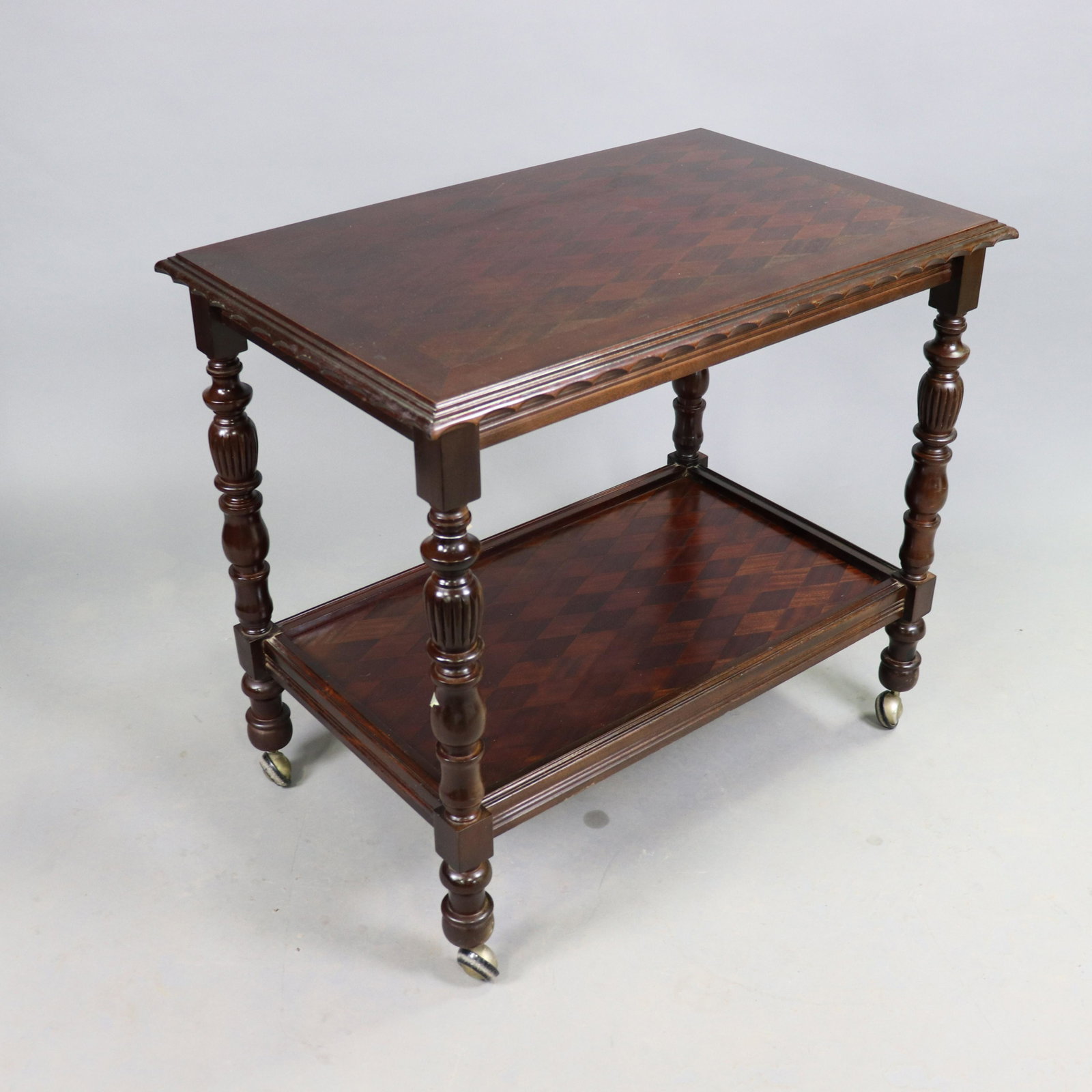 Large 2 Tier Mahogany Trolley / Cart: Large 2 Tier Mahogany Trolley / Cart - 29 in tall x 33 x 21