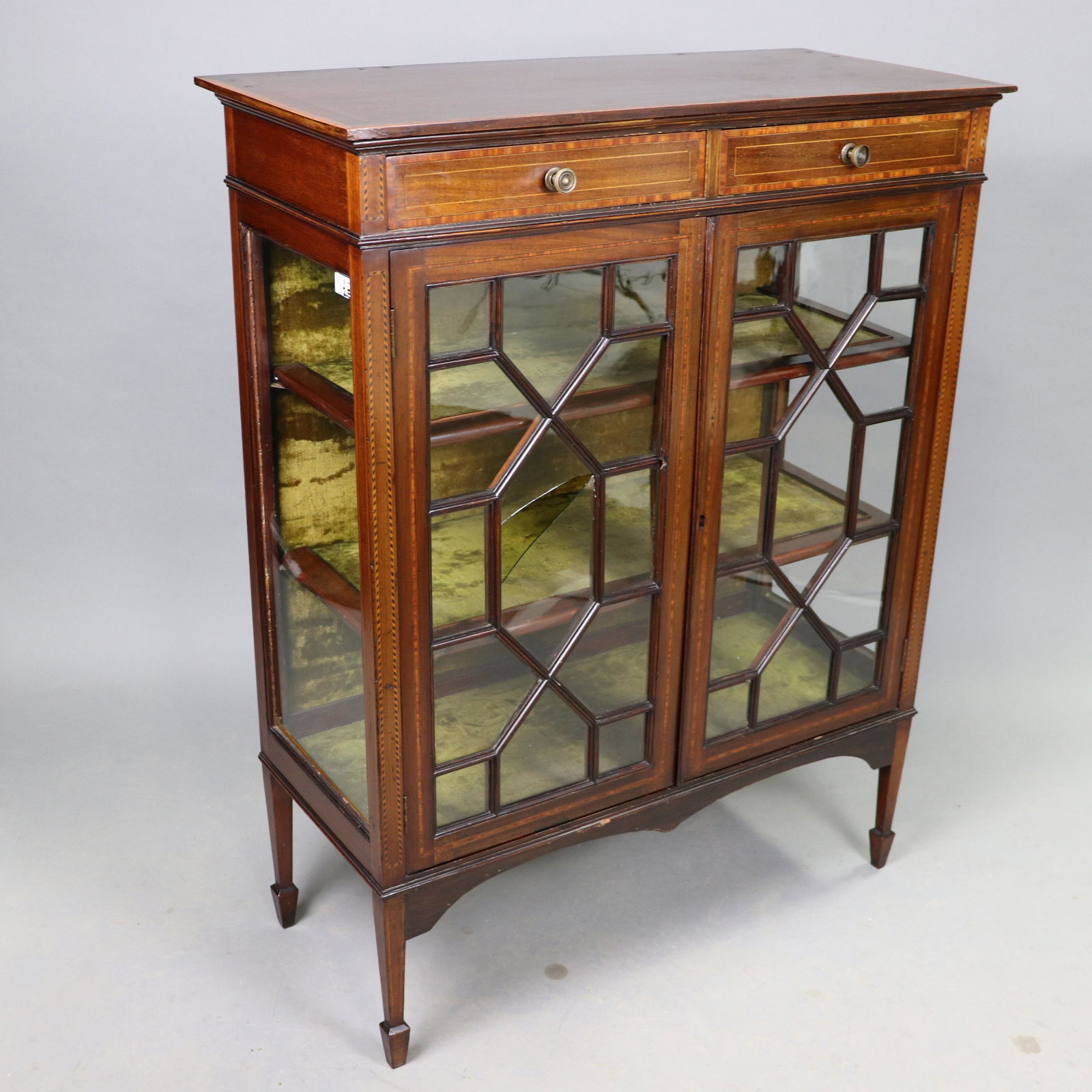 British Mahogany Double Door Display Cabinet (1 of 6)