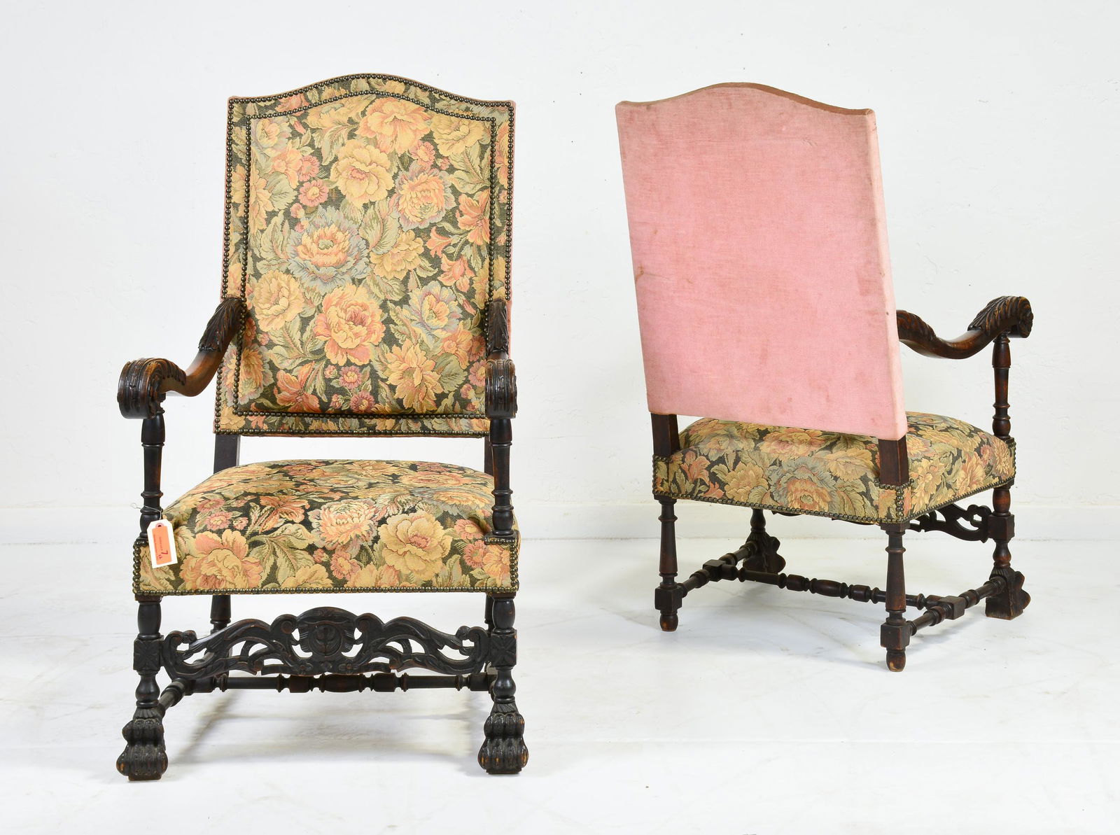 2 Bololy Style French Walnut Arm Chairs c.1870 (1 of 4)