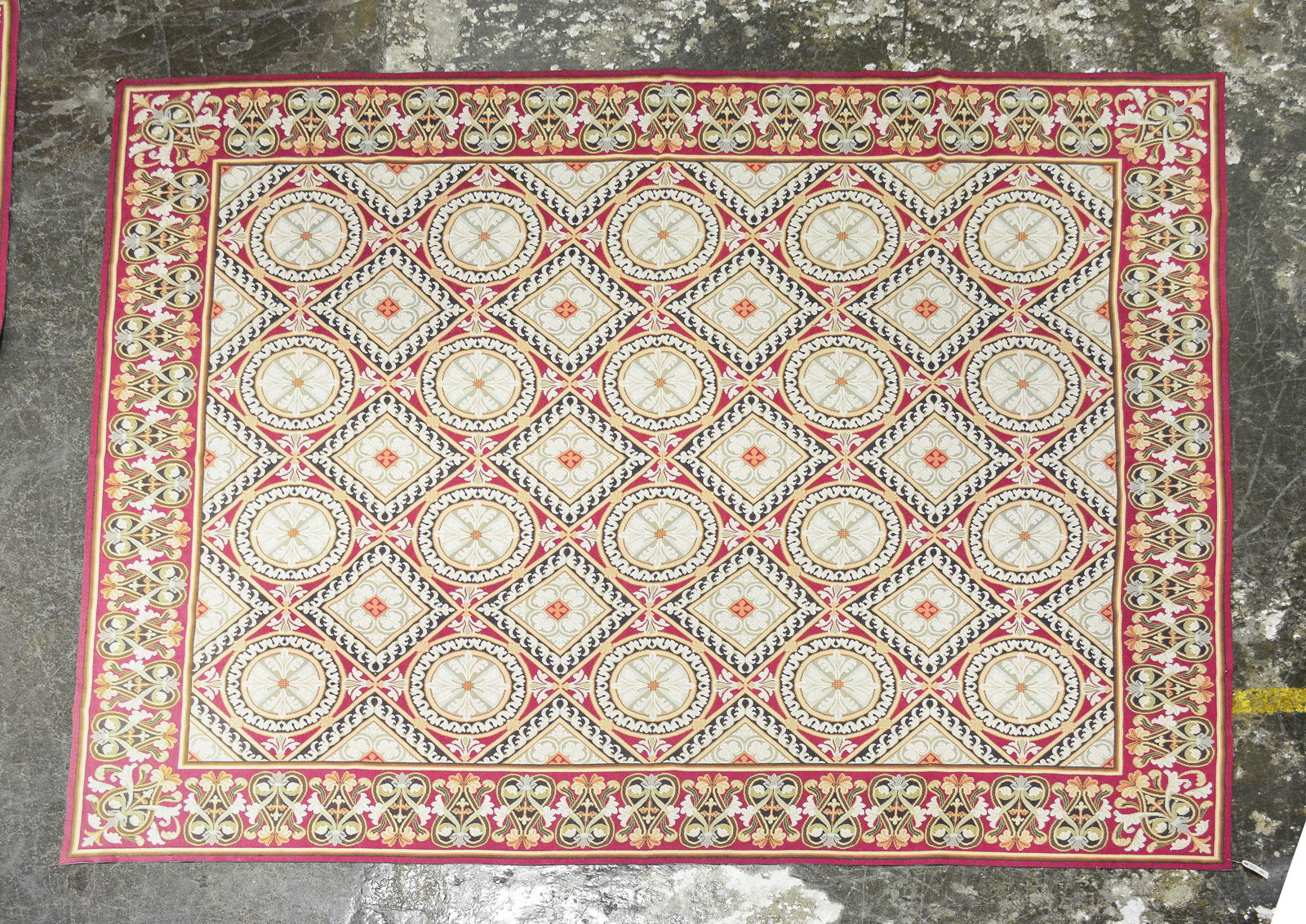 Red / Cream Tapestry Rug #2 - 11'4 x 9'7 (1 of 3)