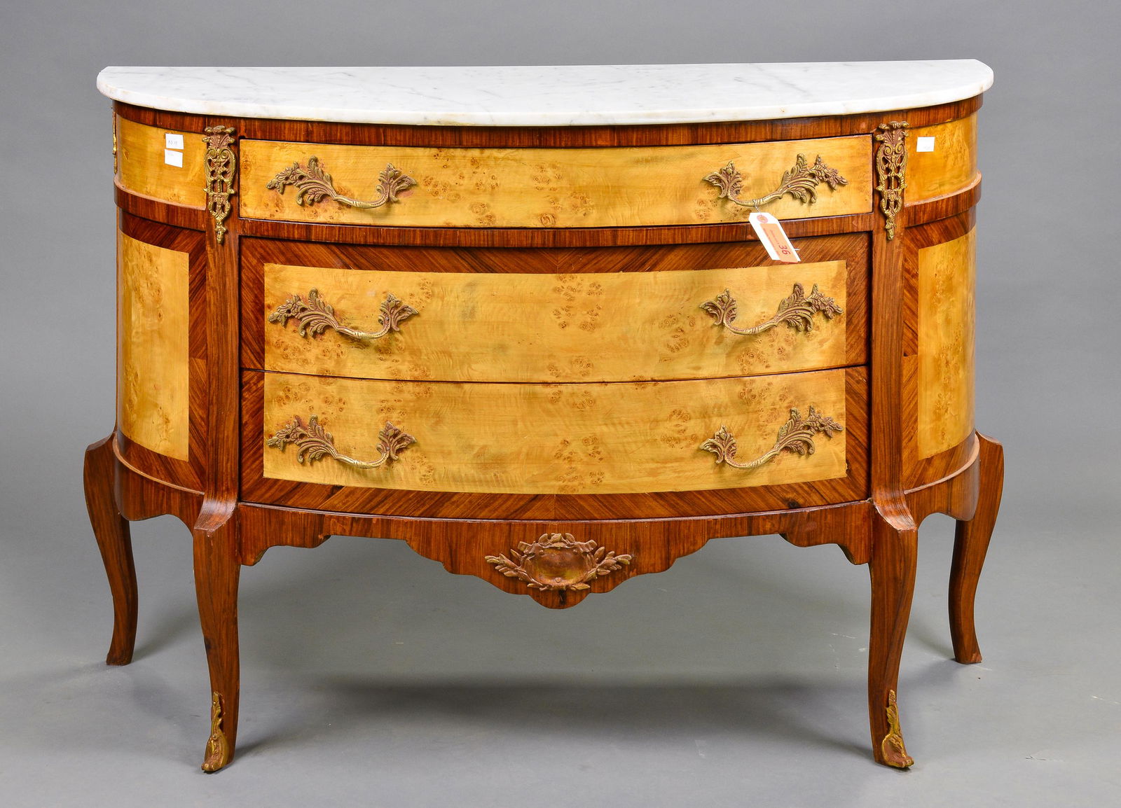 3 Drawer White Marble Top Chest / Commode (1 of 4)