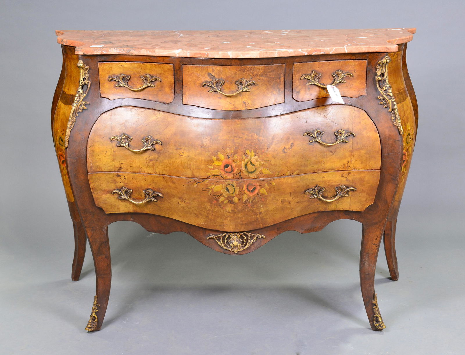 New Item, French Style Marble Top 5 Drawer Chest (1 of 6)