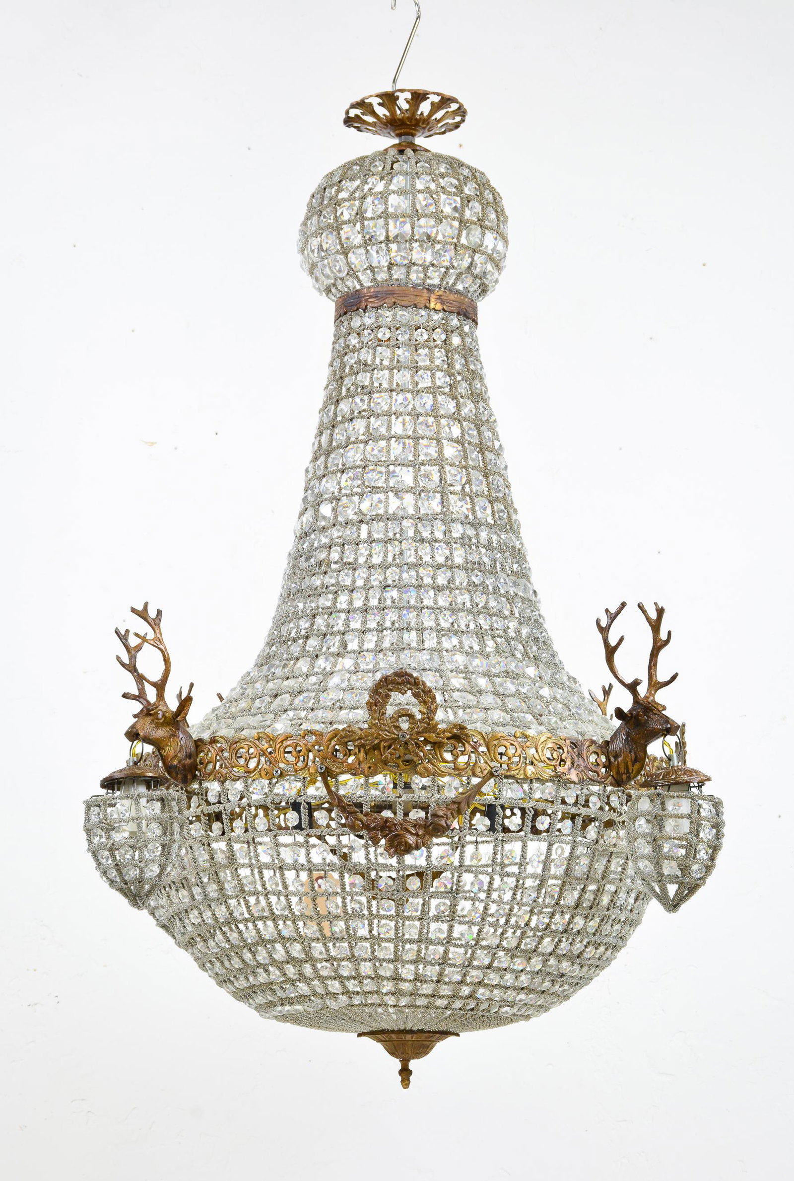 Empire Style Chandelier - Stags Head & Clear Beading #1 (1 of 3)