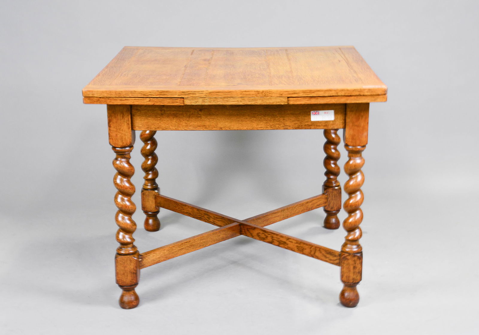British Oak Barley Twist Draw Leaf Table (1 of 4)
