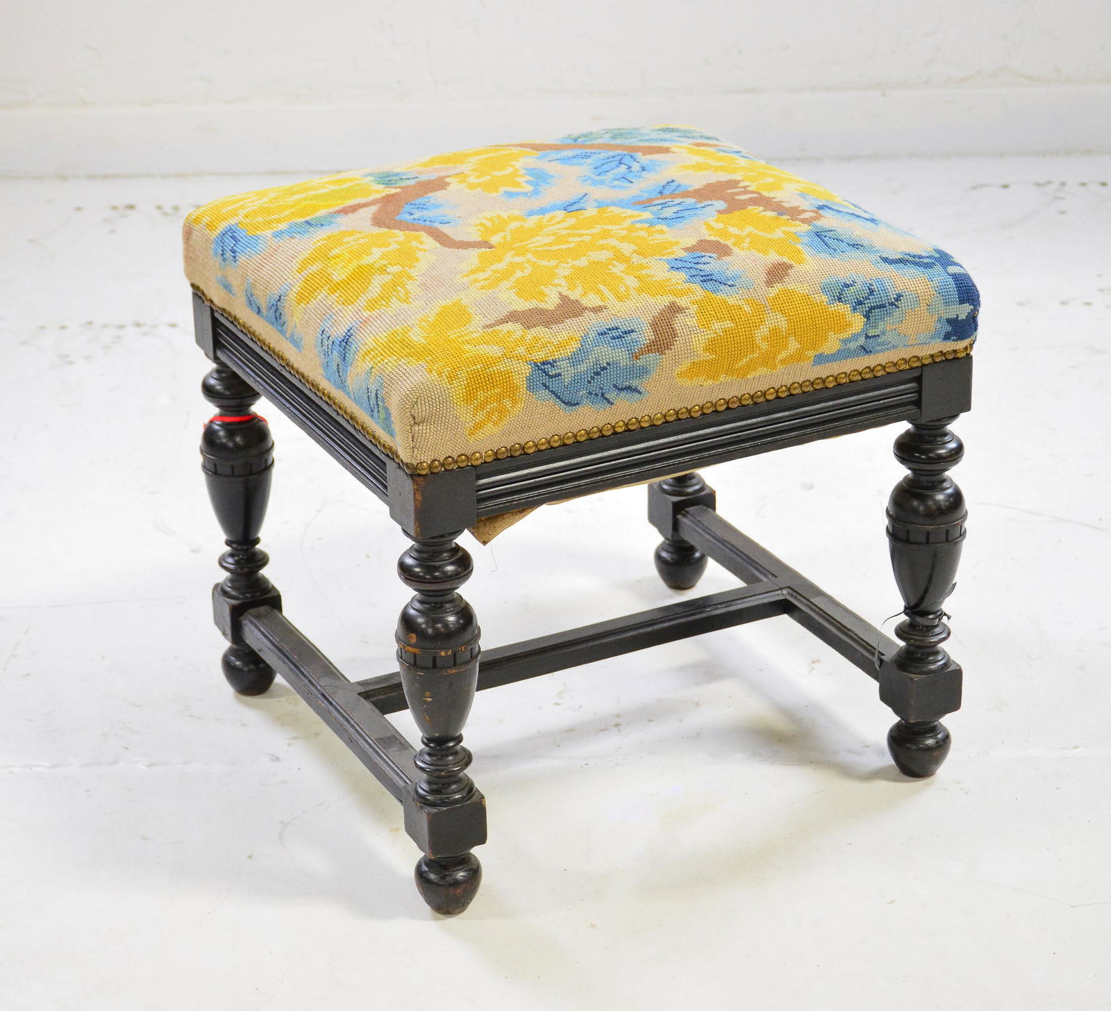 Napoleon III Style Needlepoint Stool (1 of 2)