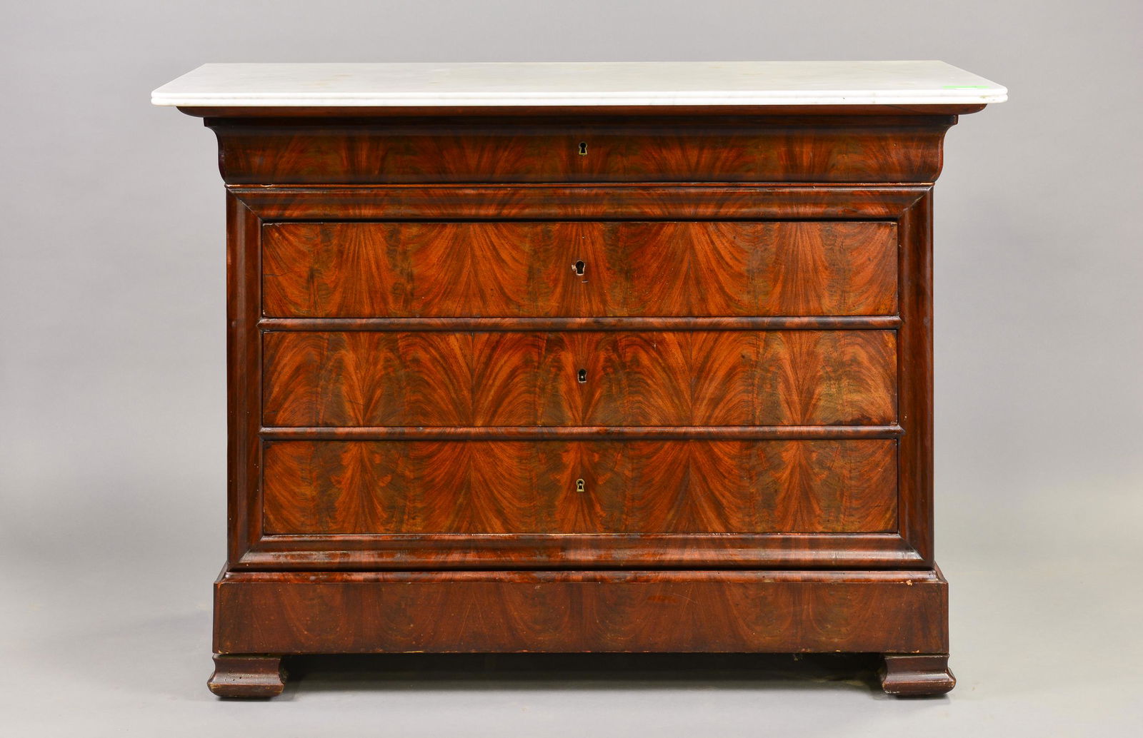 Louis Philippe Style White Marble Top Chest / Commode (1 of 11)