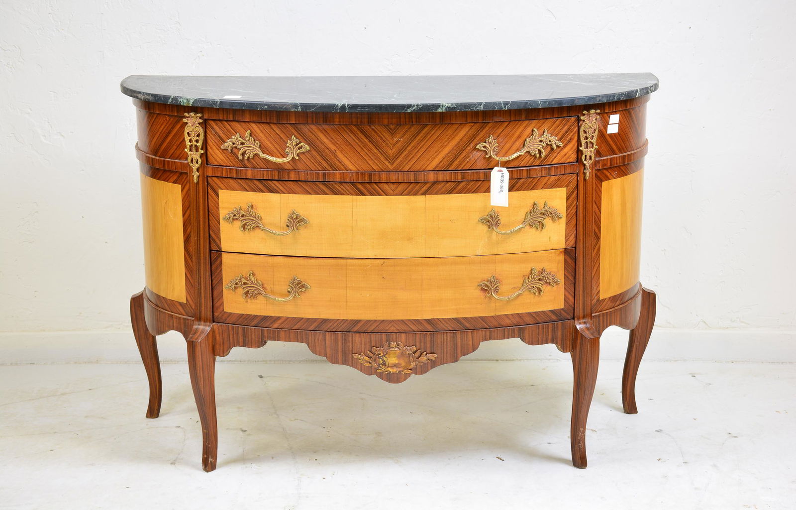 3 Drawer Green Marble Top Chest / Commode (1 of 6)