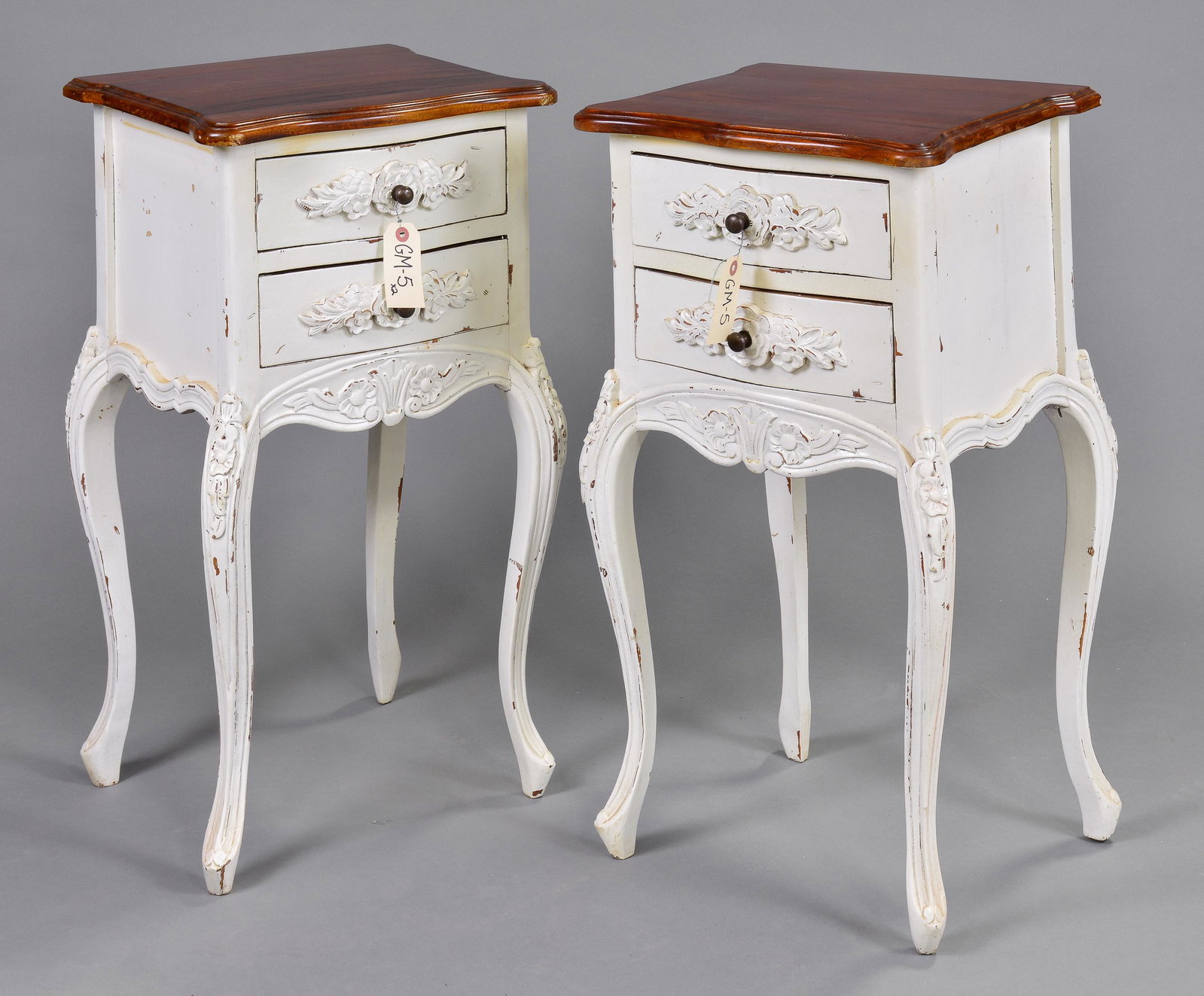 Pair of Painted Louis XV Style Occasional Chests: New Item, Pair of Painted French Louis XV Style Occasional Chests / Nightstands - 29 in tall x 14 x 16