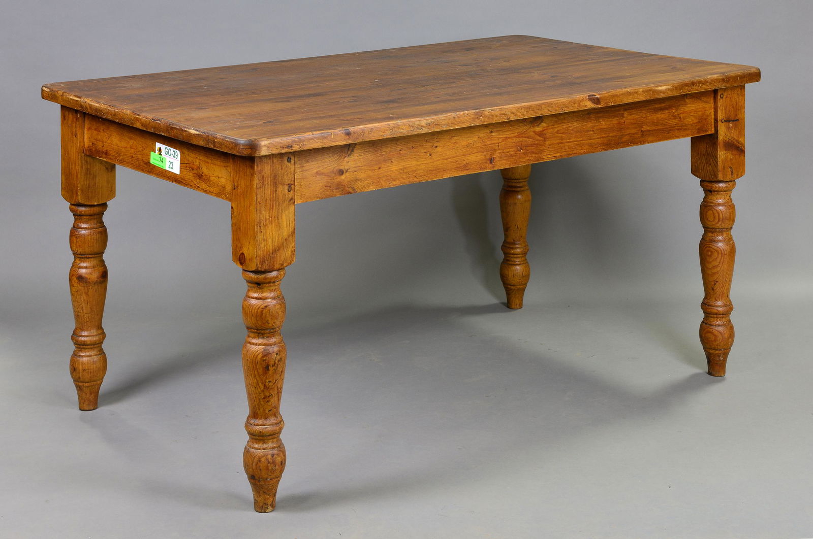 British Pine Farm Table with Turned Legs (1 of 4)