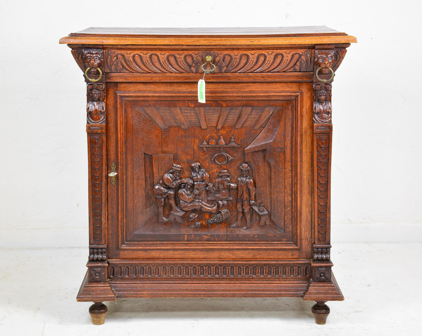 European Carved Oak Large Jam Cupboard / Cabinet (1 of 6)