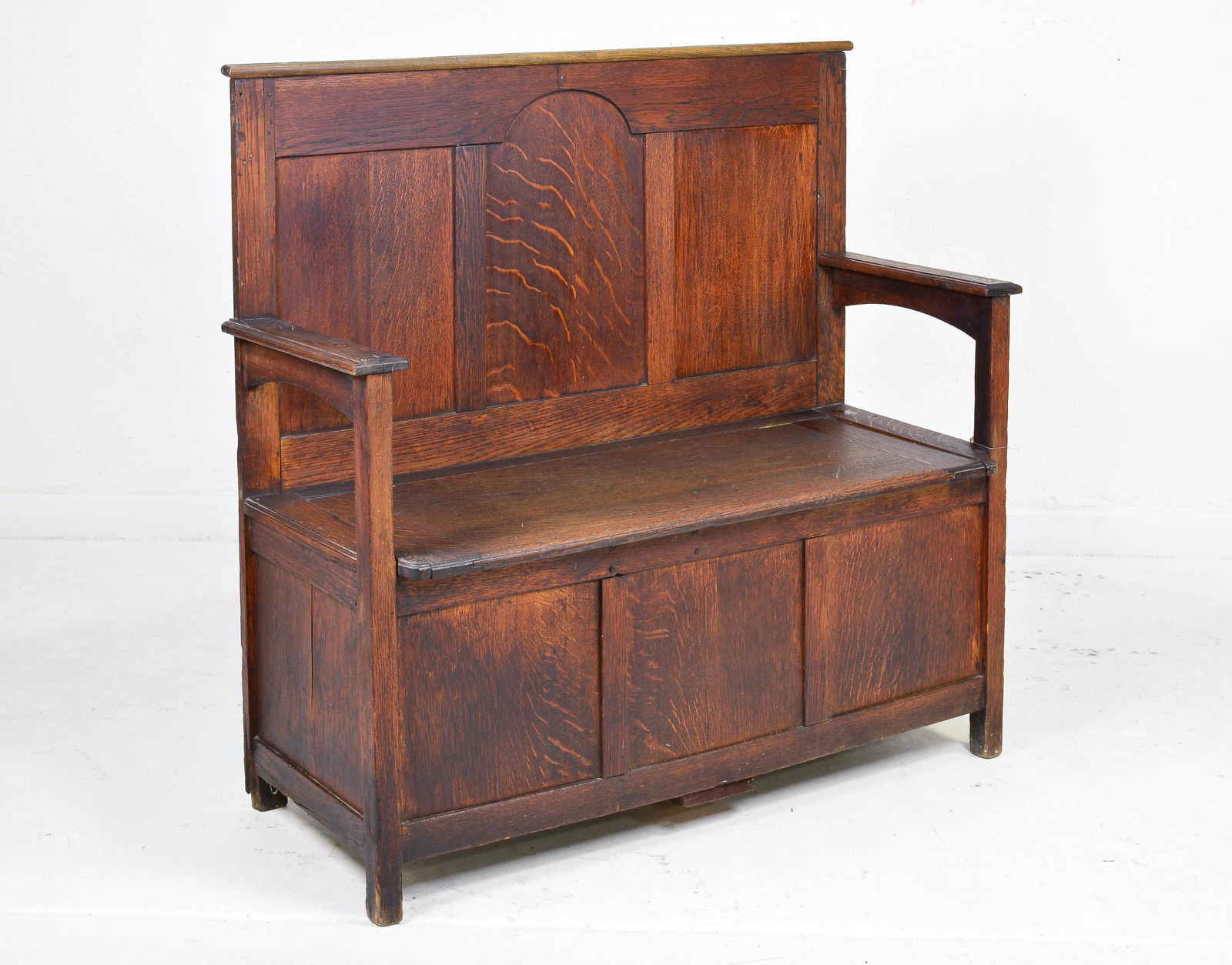 British Oak Hall Bench With Lift Seat (1 of 2)