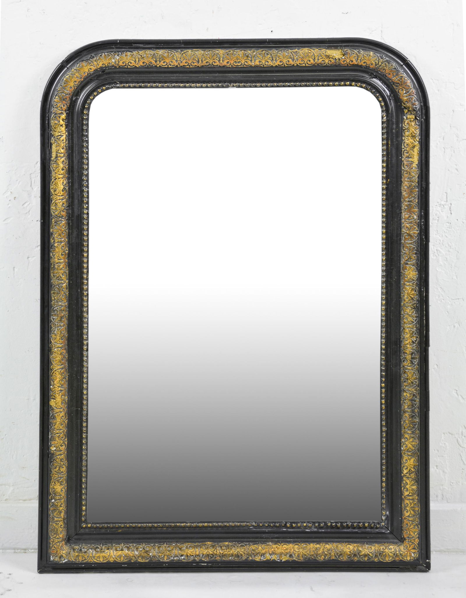 Louis Philippe Style Black / Gilt Framed Mirror (1 of 4)