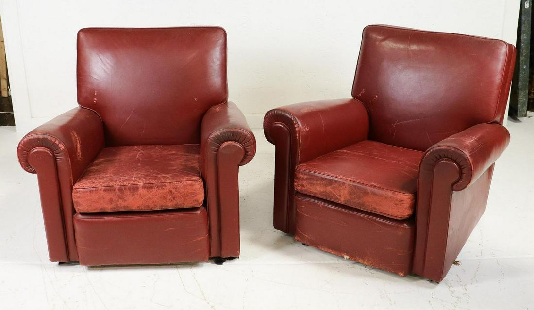 2 Vintage Red Lounge Chairs (1 of 6)