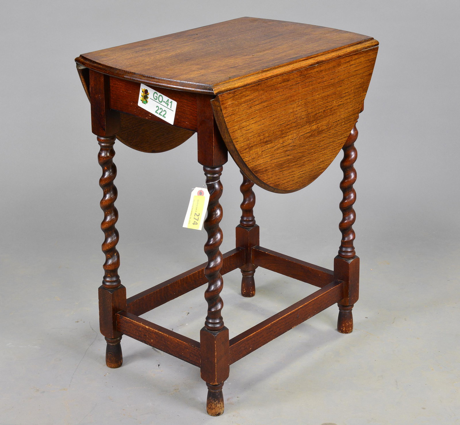 British Oak Barley Twist Drop Leaf Table (1 of 2)