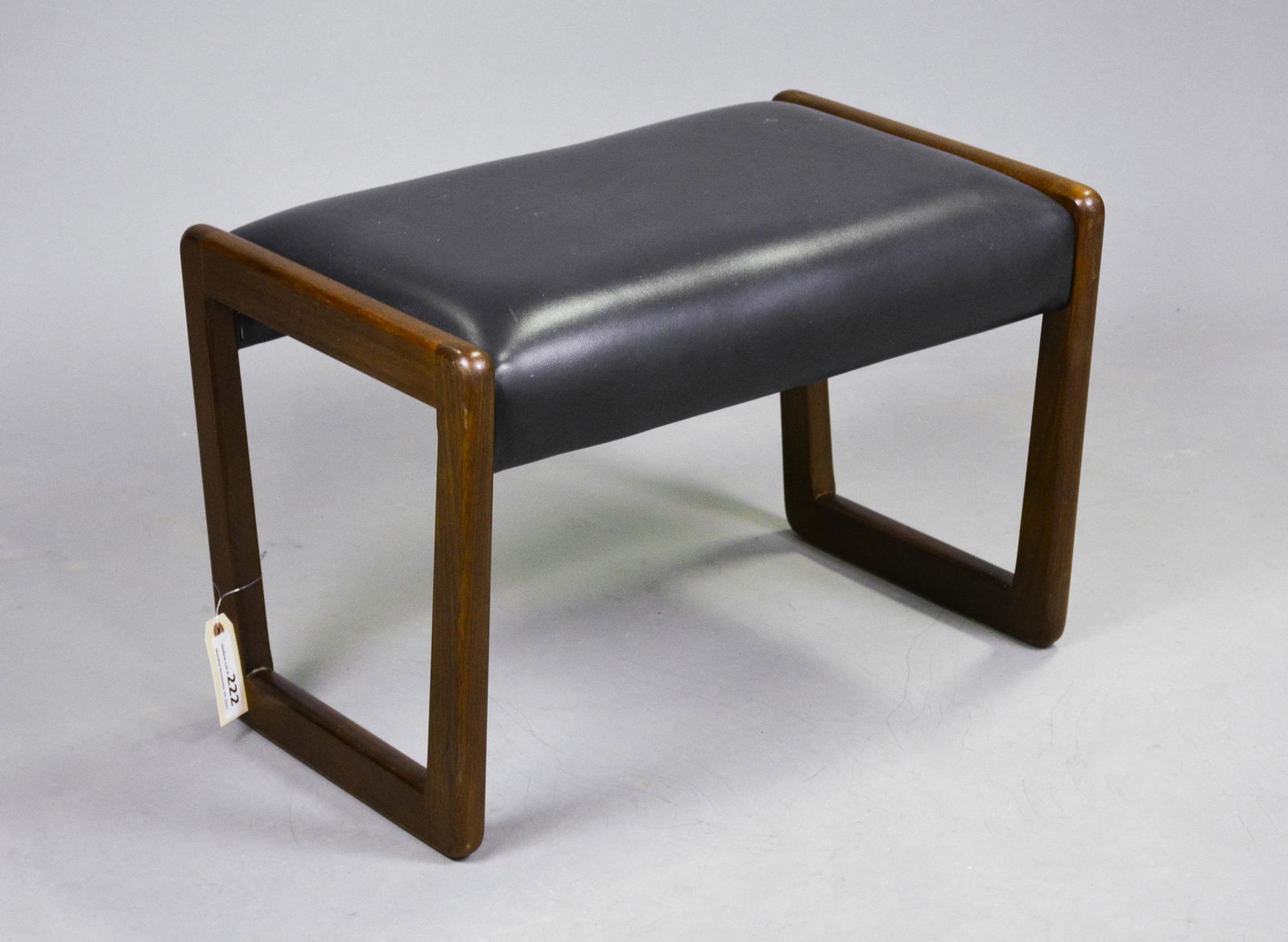 Mid Century Modern Black Vinyl Stool (1 of 2)