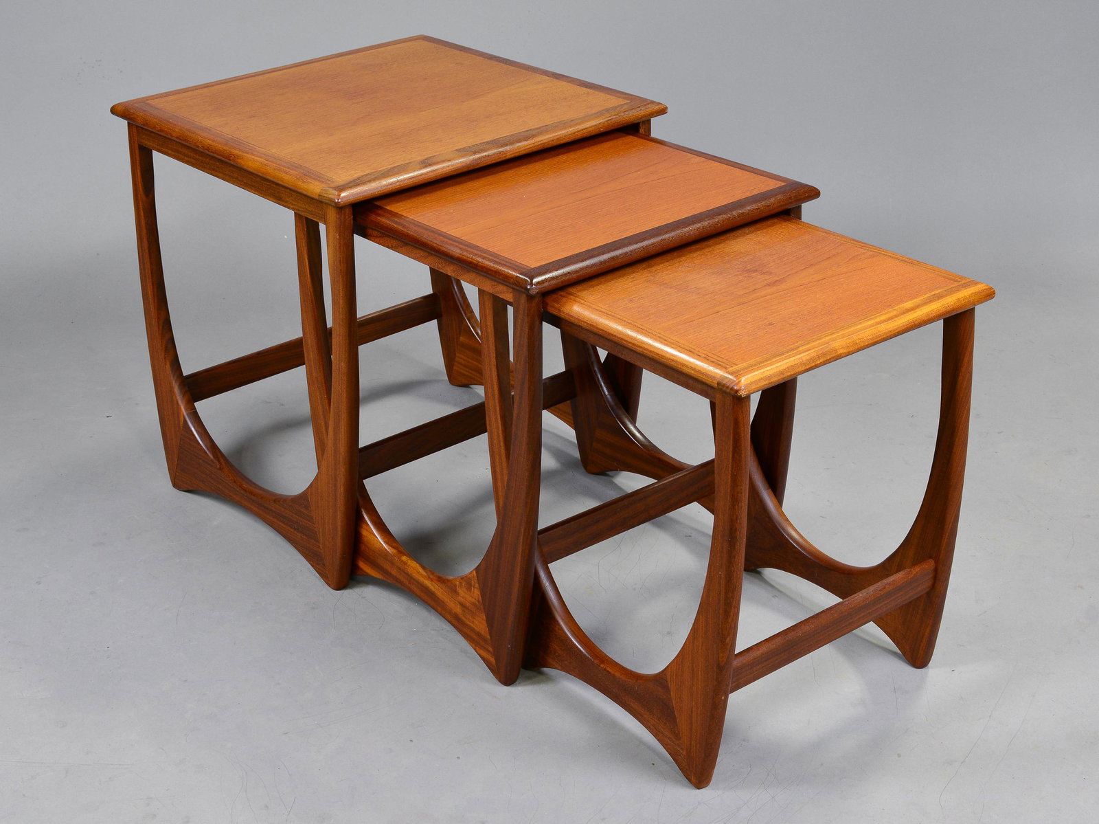 Mid Century Modern Astro Nest By G-plan: This Danish Modern Style Teak nest is British and made by Mid Century Modern Furniture Maker G Plan ( Gplan ) - 21 tall x 20 wide x 20 deep