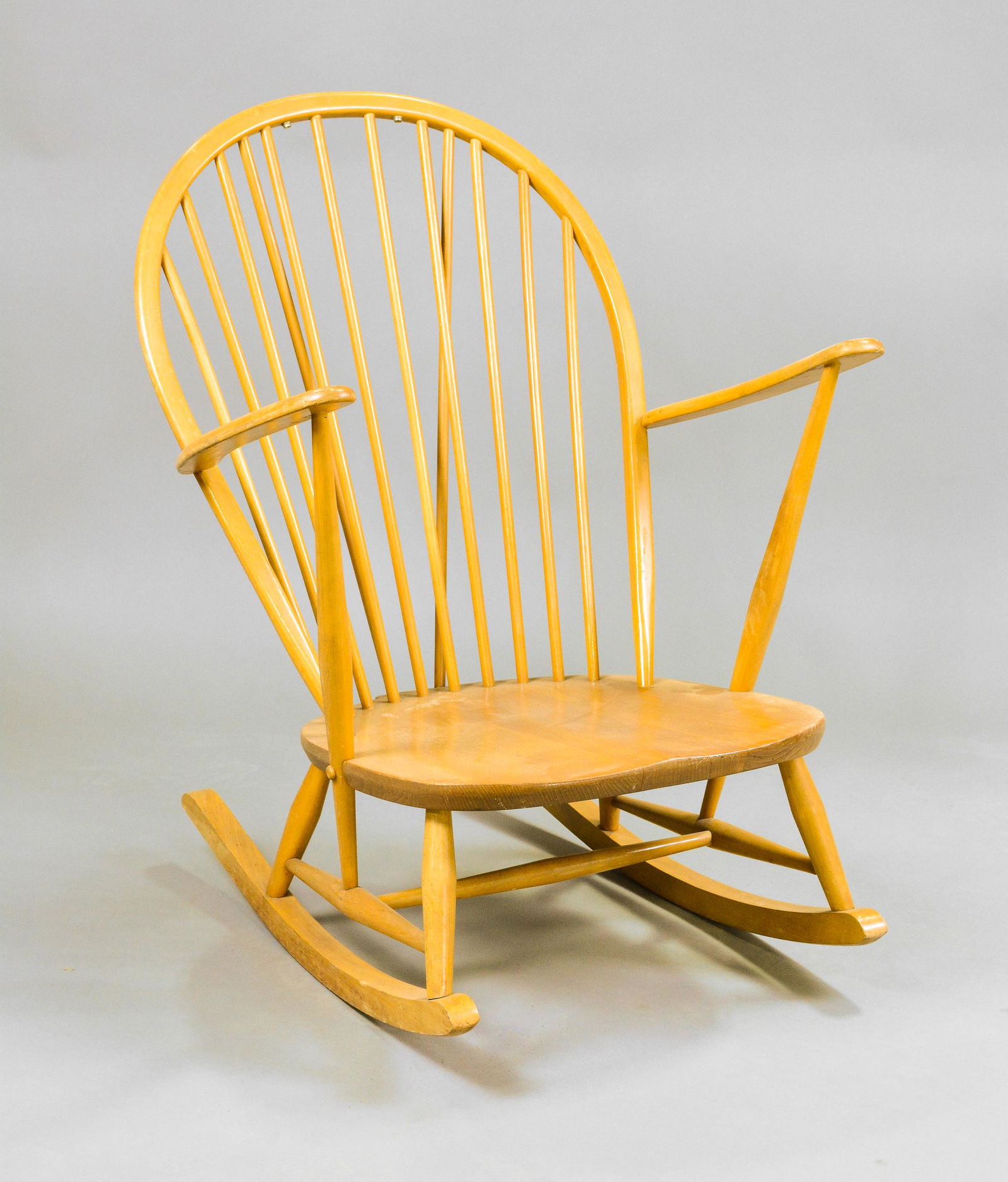 Mid Century Modern Spindle Back Rocker - Ercol: Danish Modern Style Spindle Back Rocker - Ercol - 38 in tall x 29 x 32