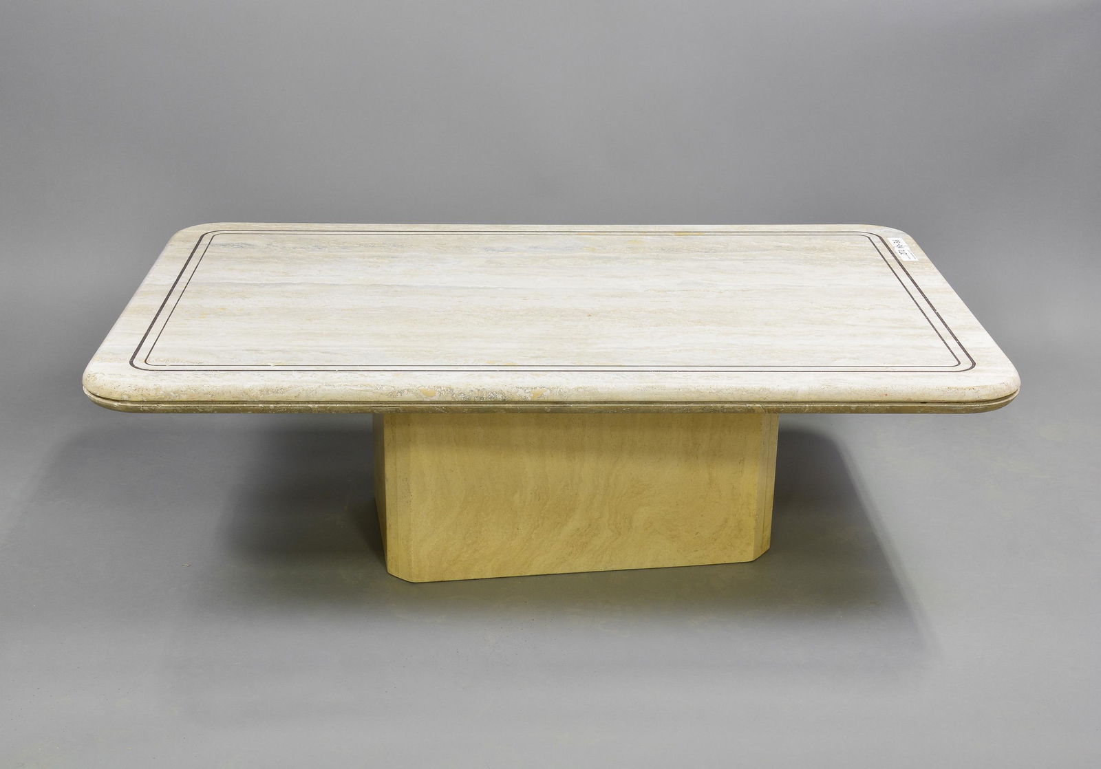 European Marble / Travertine Coffee Table: European Marble / Travertine Coffee Table - 15 in tall x 52 x 32