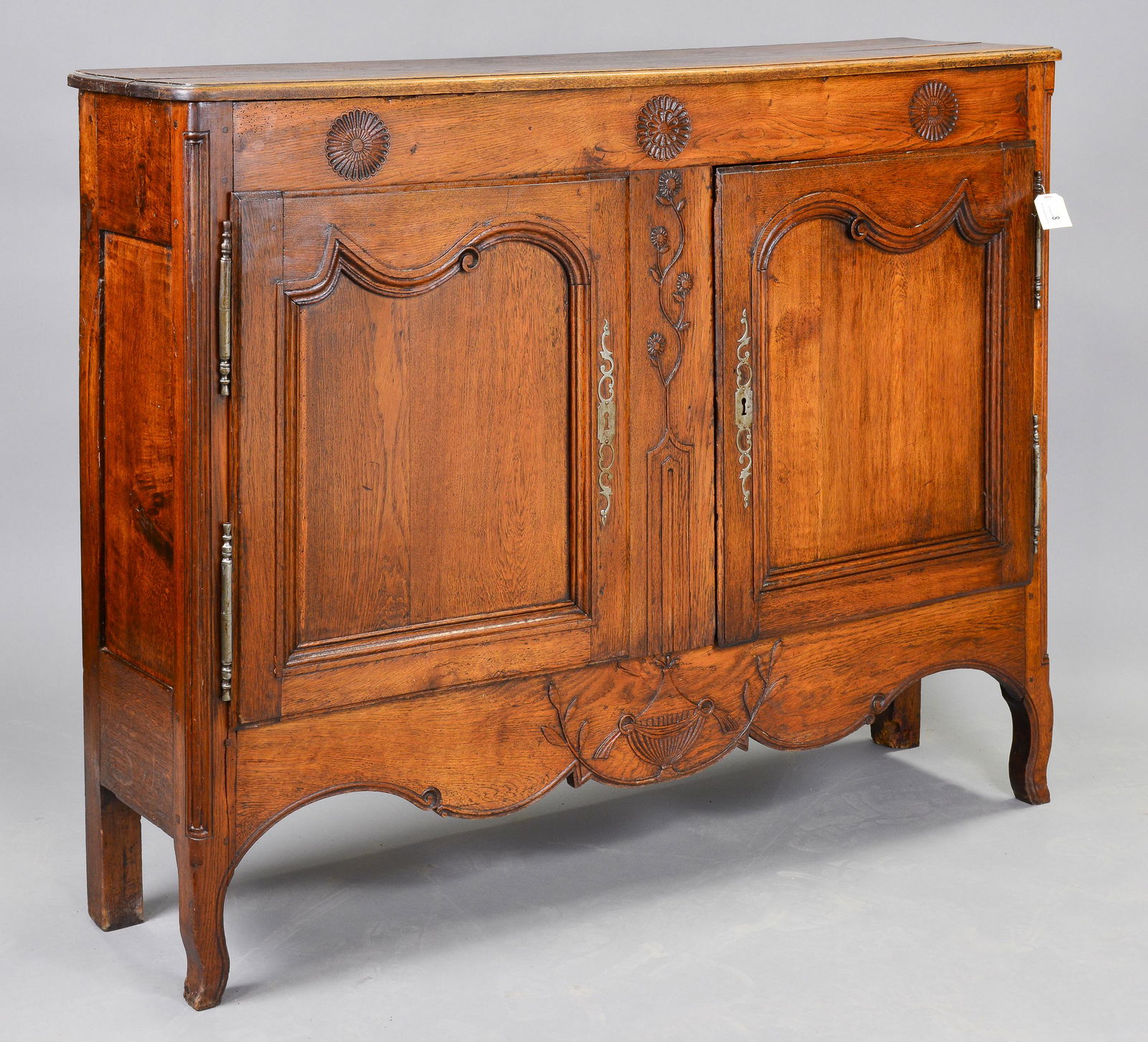 Louis XV Style Narrow Oak 2 Door Cabinet / Buffet (1 of 8)