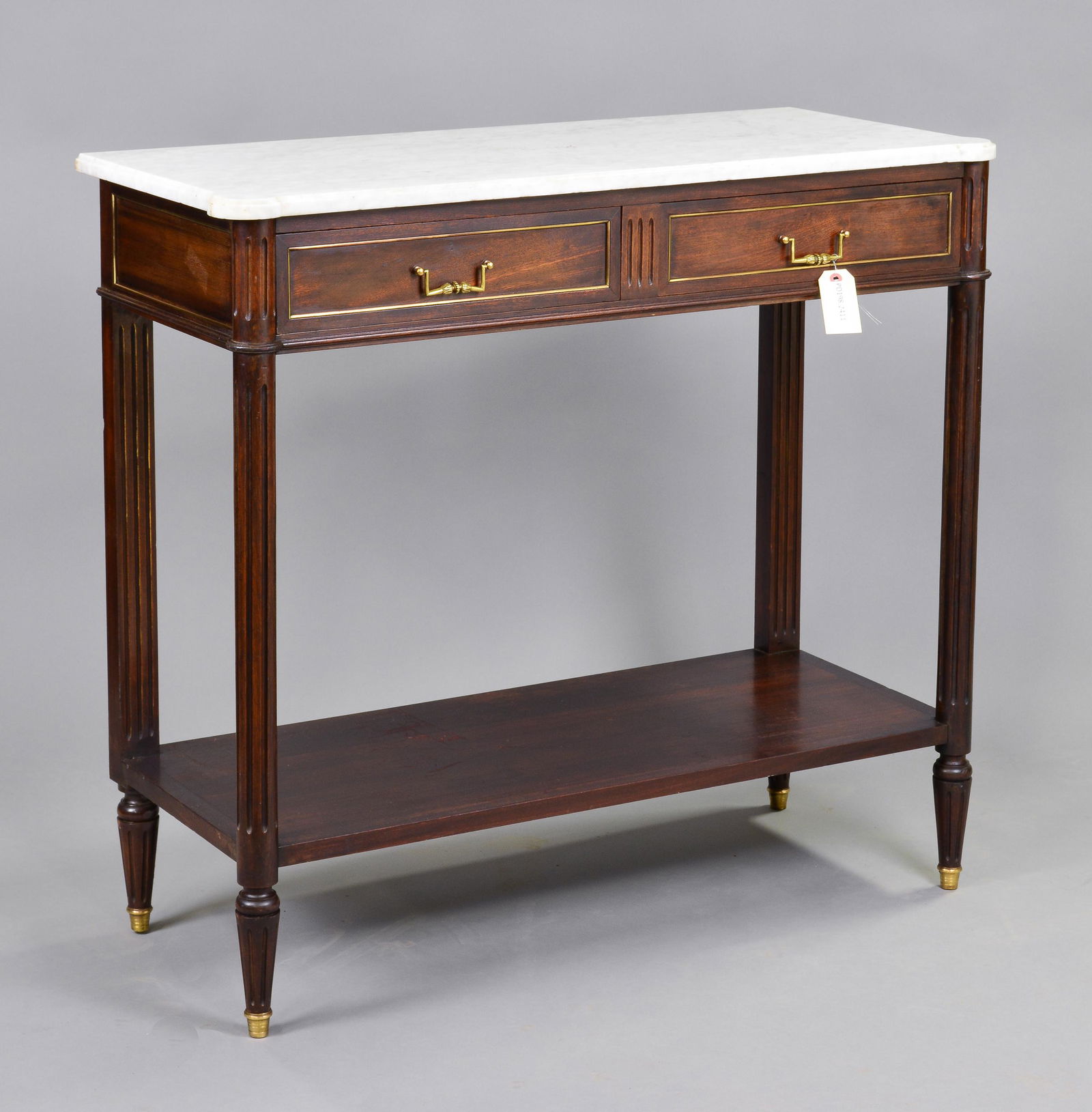 Louis XVI Style White Marble Top Hall Table (1 of 3)