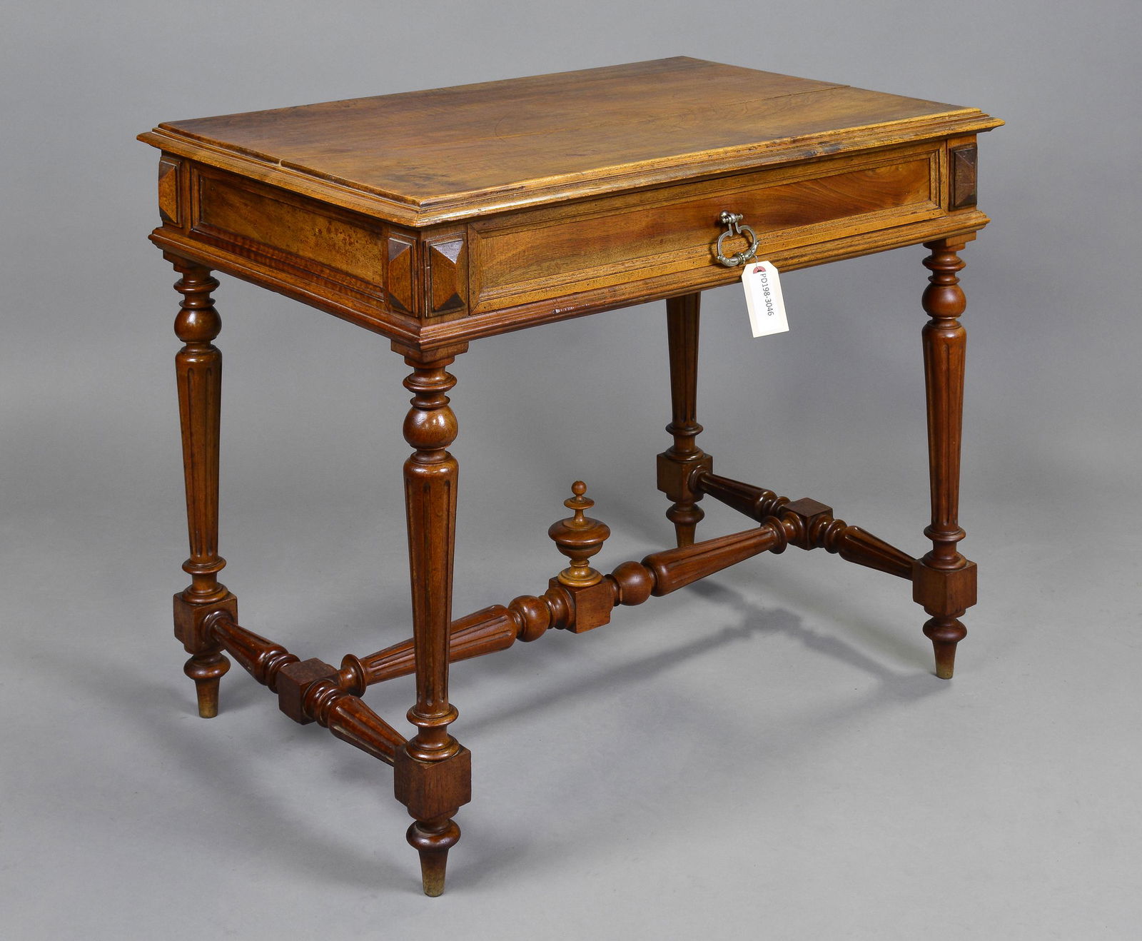 Louis XVI Style Single Drawer Walnut Table (1 of 5)