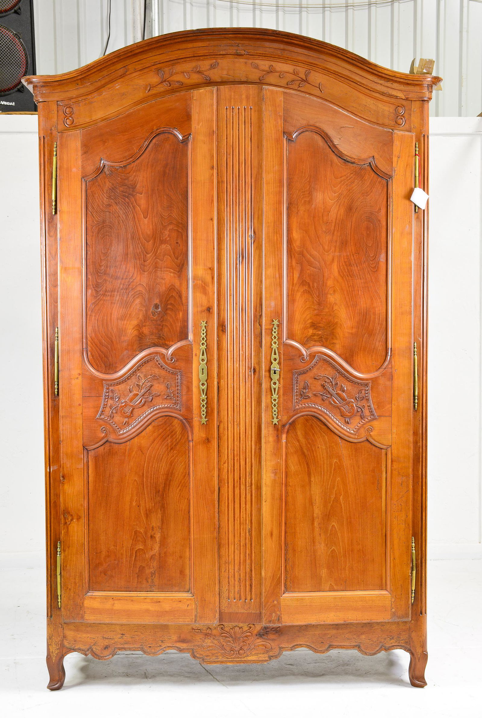 Antique Country French Walnut 2 Door Armoire (1 of 2)